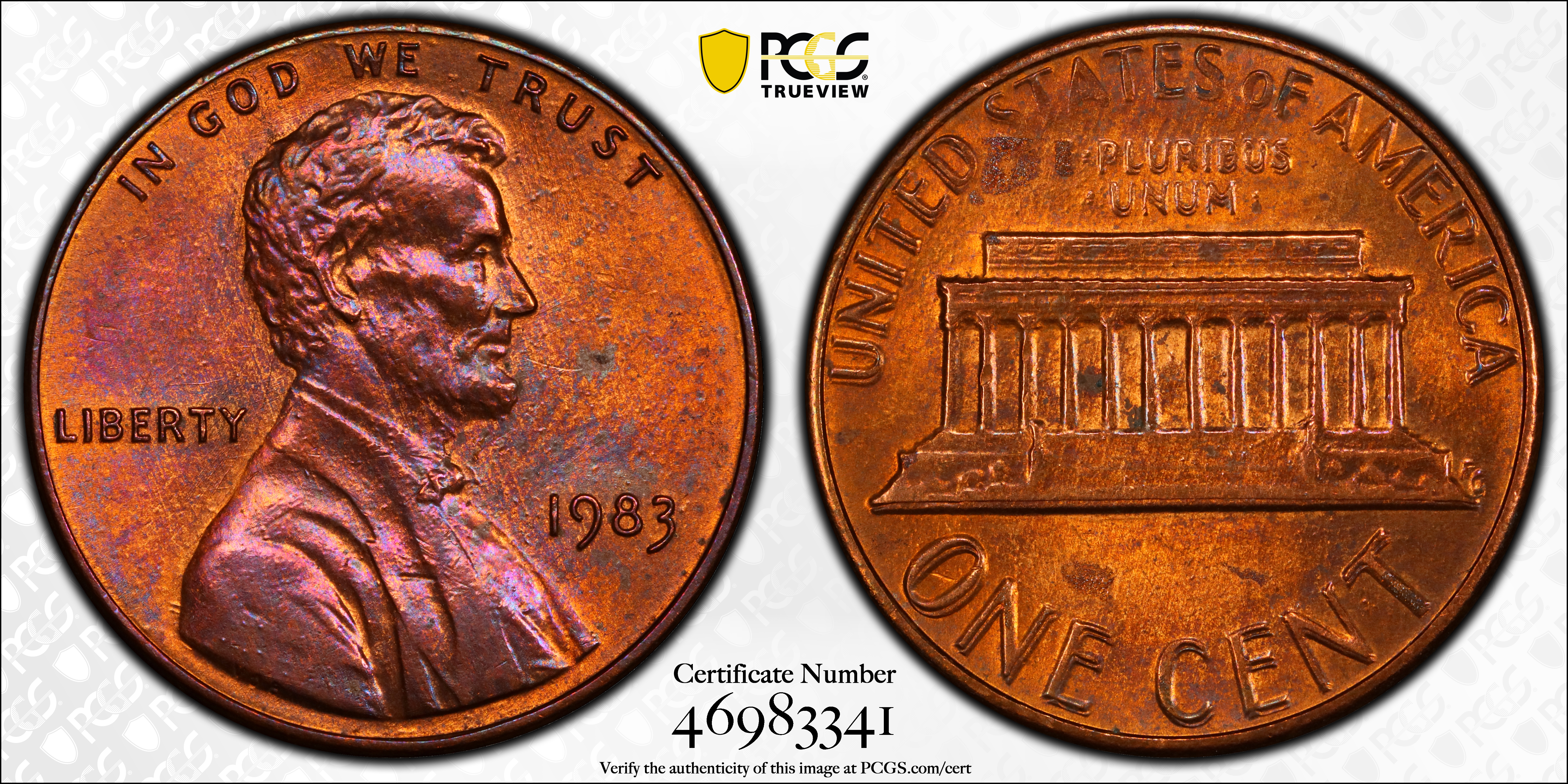 1983 1c Doubled Die Reverse, FS-802 MS RB MS66 RB thumbnail 24