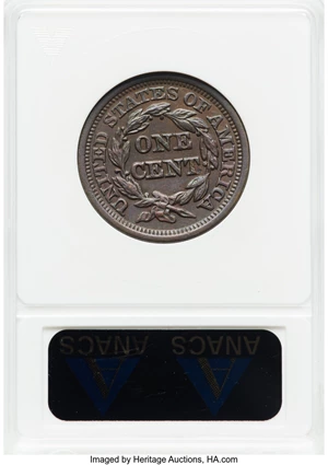 image for: 1848 1C N-22, R.1, -- Cleaned -- ANACS. AU55 Details. Mintage 6,415,799....