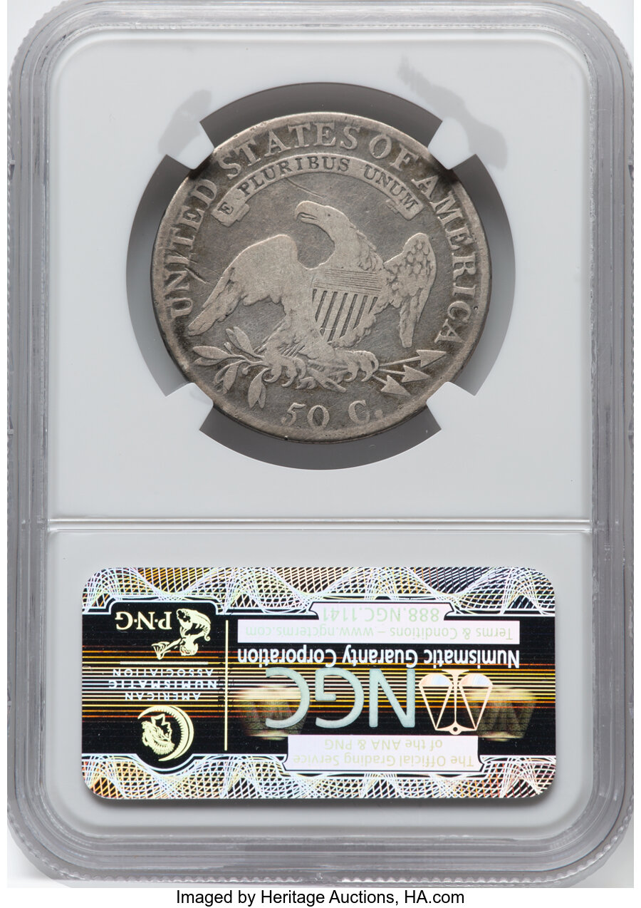 1818/7 50c Small 8, O-102a VG10 CAC thumbnail 2