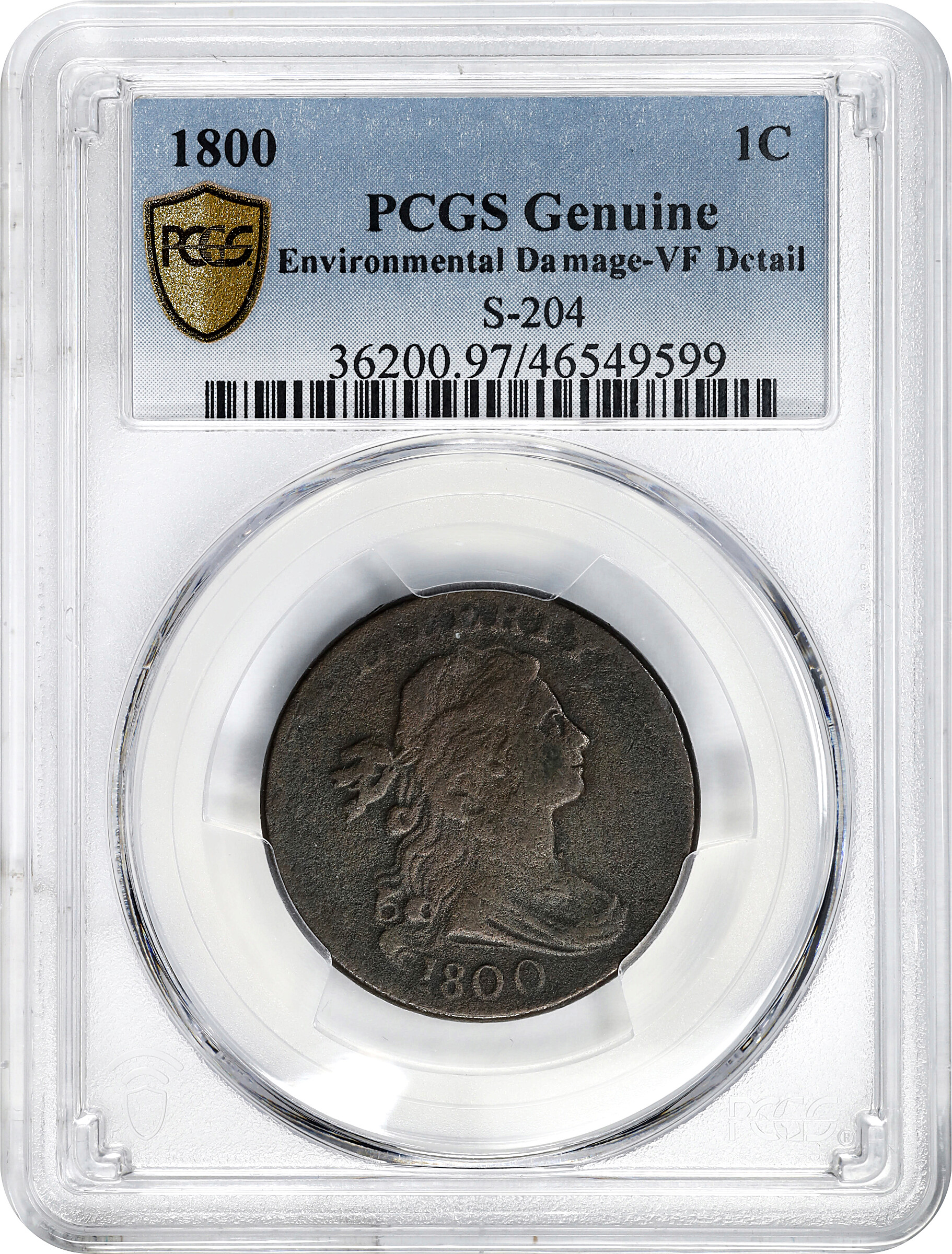1800 1c Normal Date, S-204  MS BN thumbnail 5