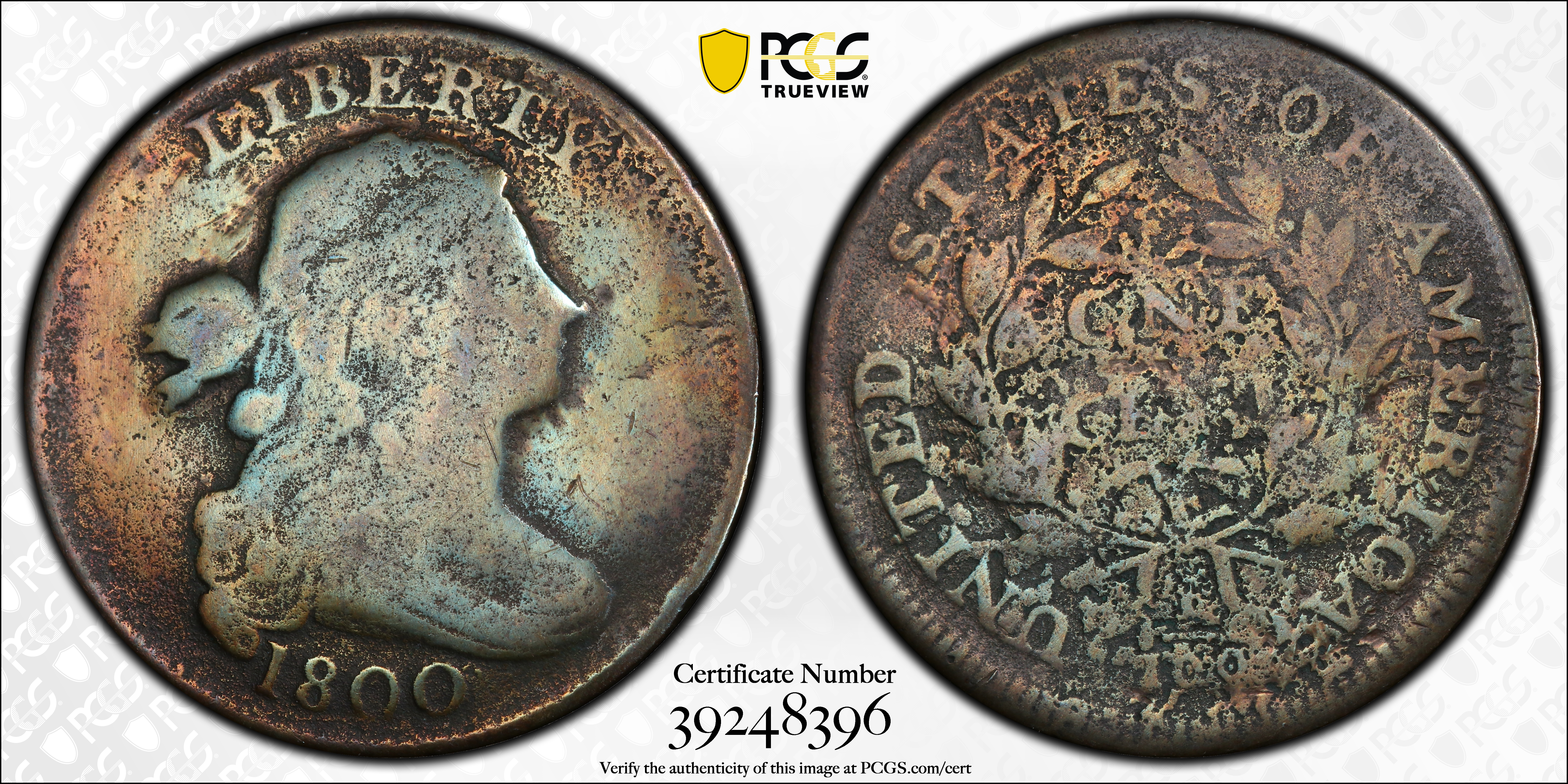 1800 1c Normal Date, S-NC-3 MS BN thumbnail 6