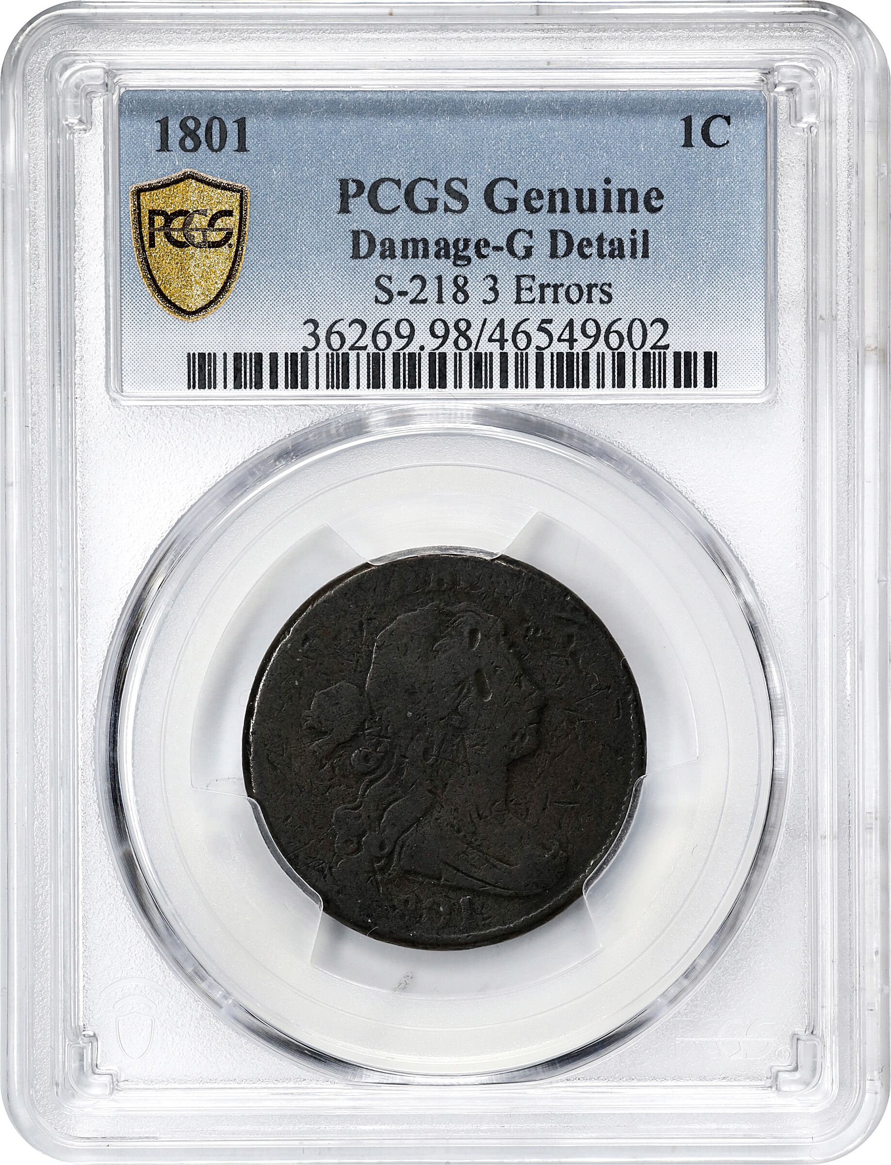 1801 1c 3 Errors, S-218 MS BN thumbnail 6