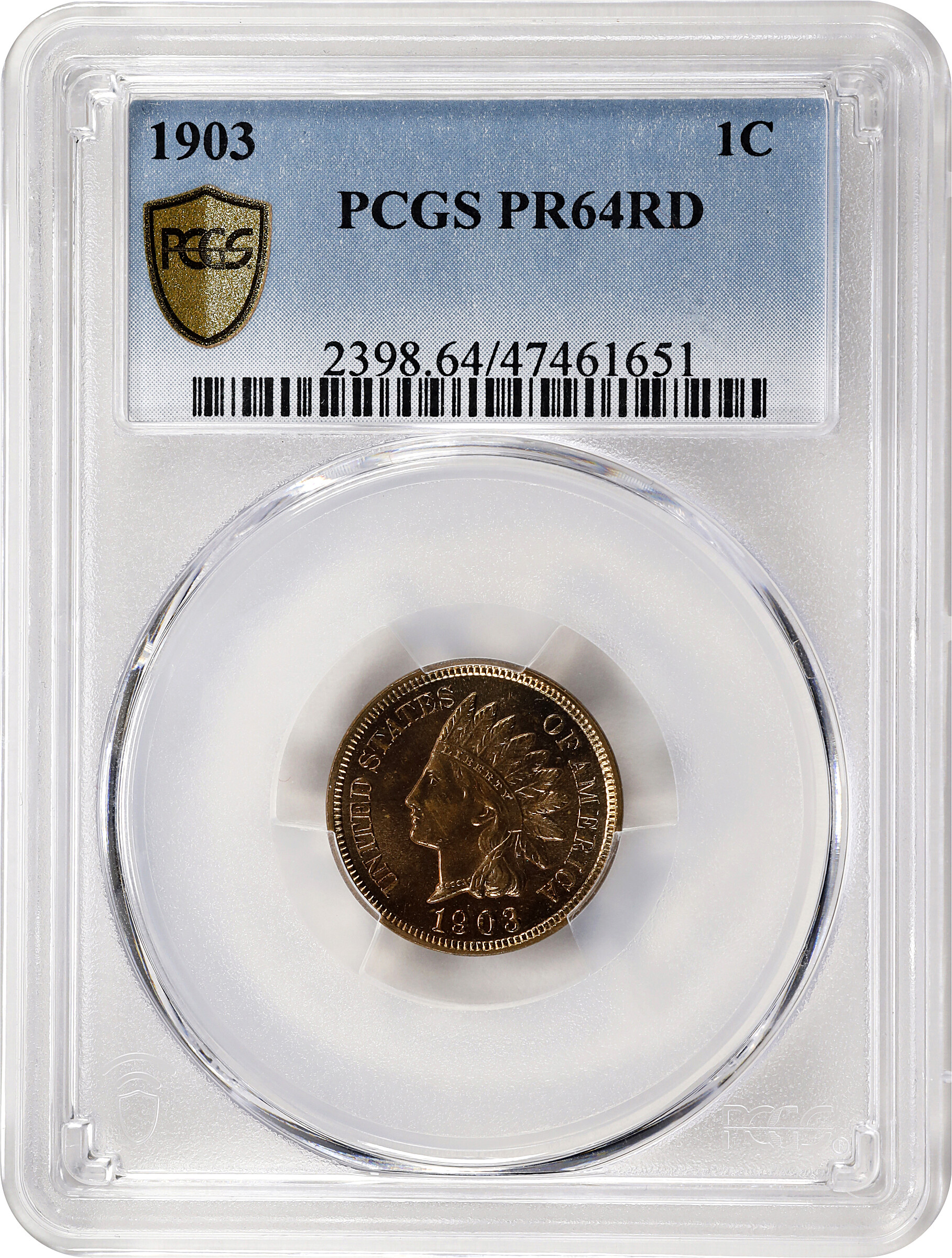 1903 1c PR RD PR64 RD CAC thumbnail 4