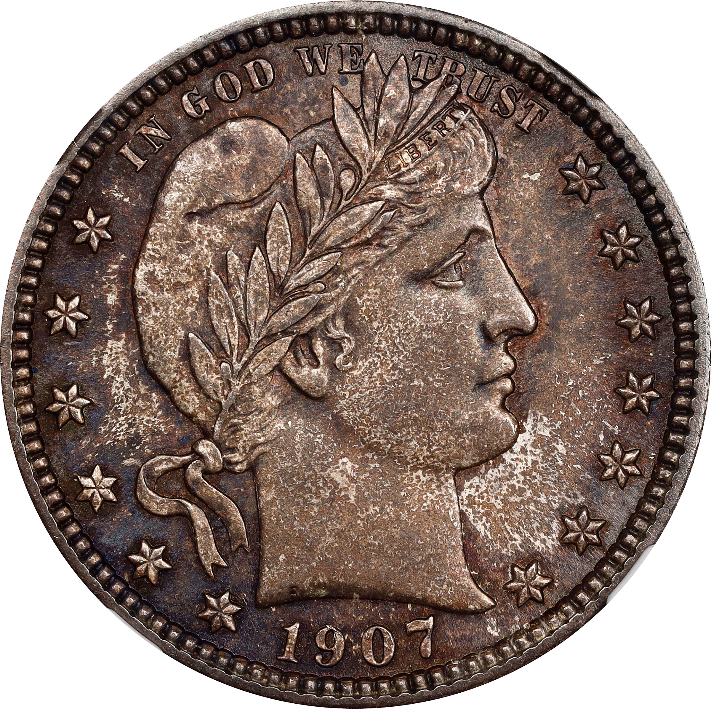 1907 Barber Quarter. MS-64 (NGC).