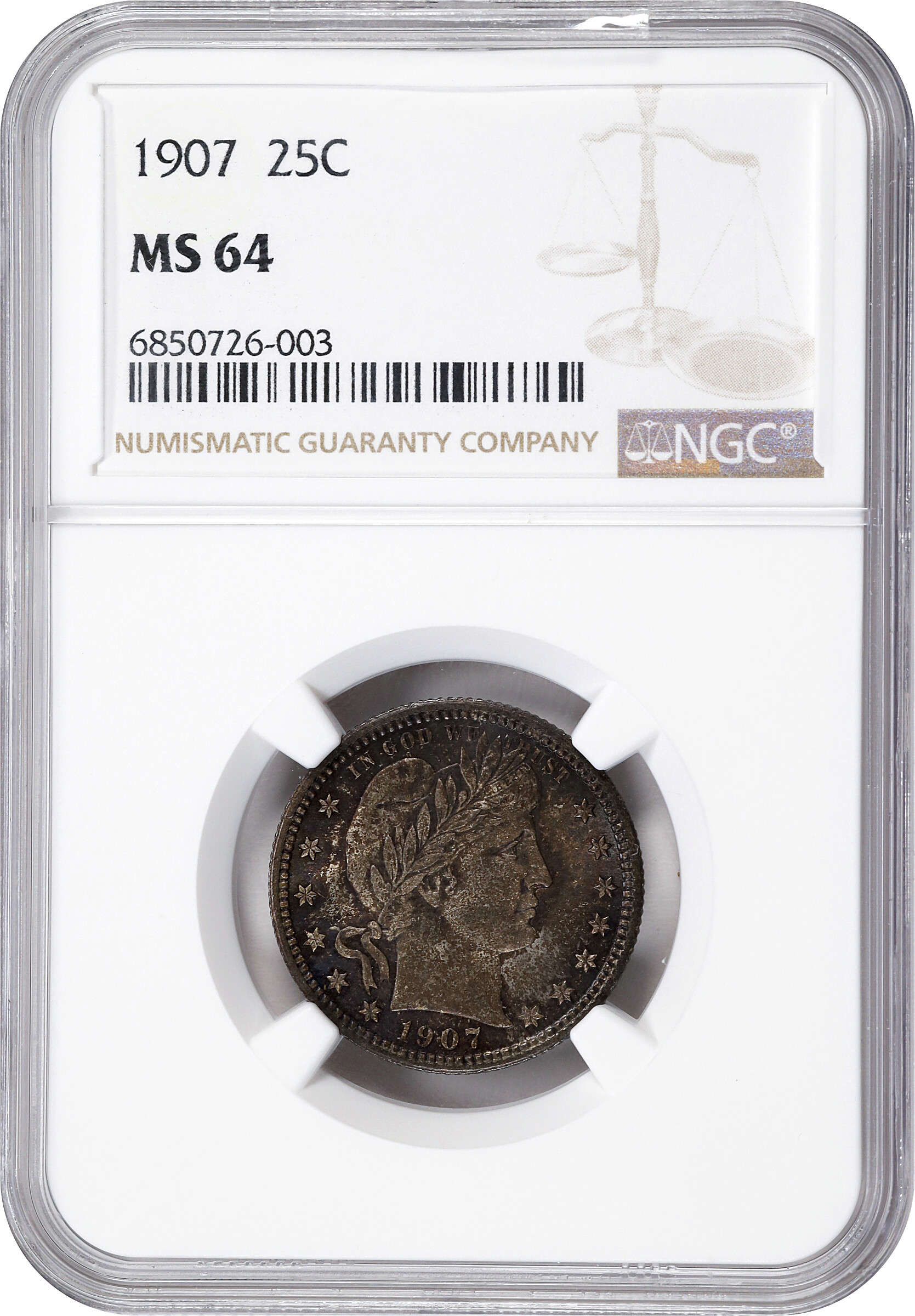 1907 25c MS64 thumbnail 7