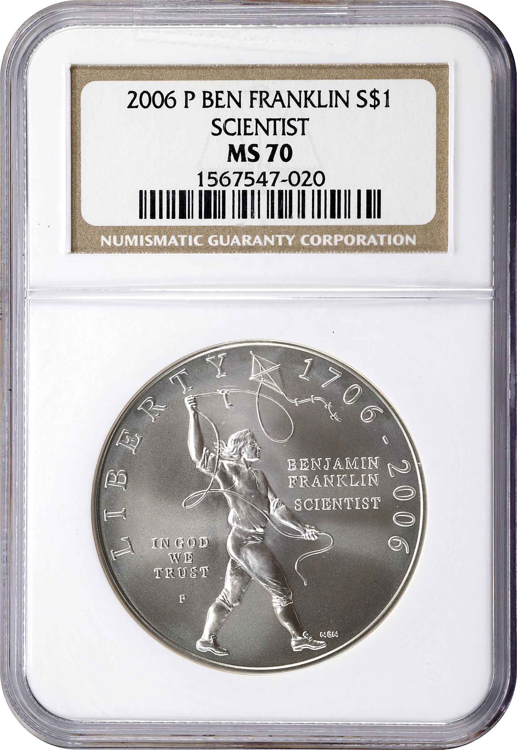 2006-P S$1 Benjamin Franklin Tercentenary, Scientist OGP thumbnail 5