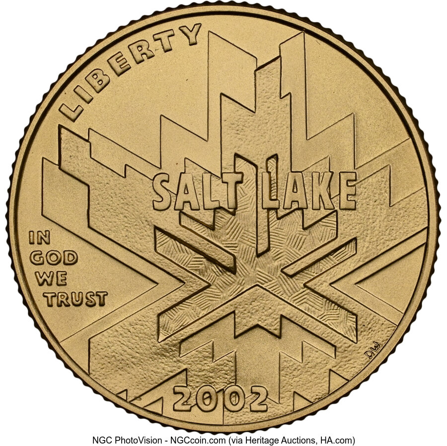 2002-W $5 Salt Lake City Olympics MS69 NGC. NGC Census: (554/655). PCGS Population: (1701/255). CDN: $478.02.Whsle. Bid for...