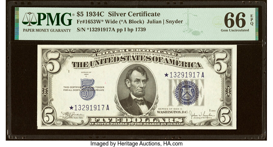 1934C $5  Star Replacement (Fr. 1653*) thumbnail 16