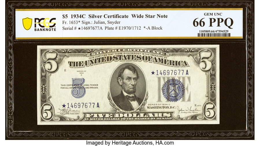 1934C $5  Star Replacement (Fr. 1653*) thumbnail 15