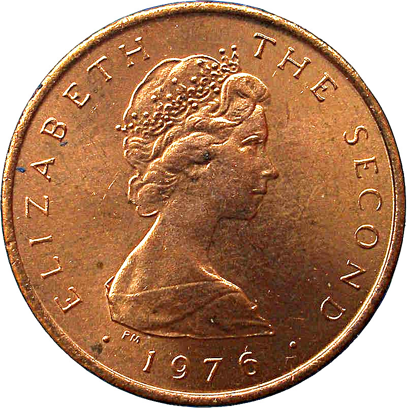 1976  ½ Pe Schön# 32.1; PM Mintmark on the obverse MS