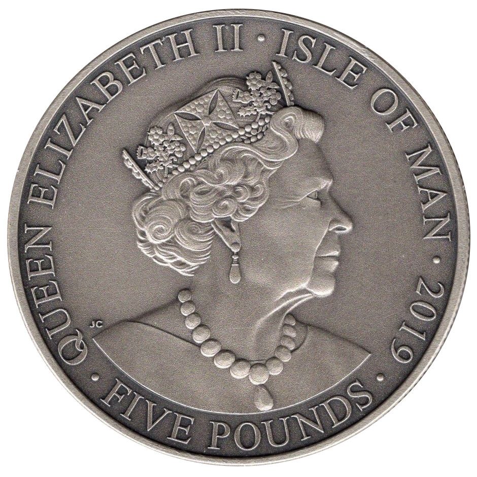 2019 £5 antique finish MS