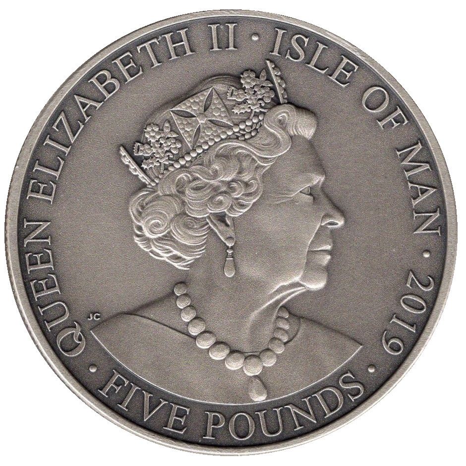2019 £5 antique finish MS