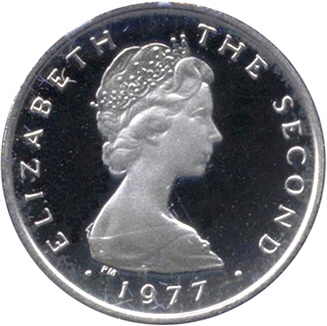 1977  ½ Pe Proof, mintmark on obverse and reverse PR