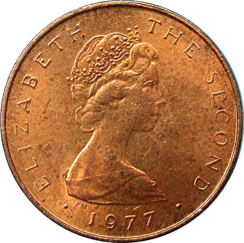 1977  ½ Pe mintmark on obverse and reverse MS