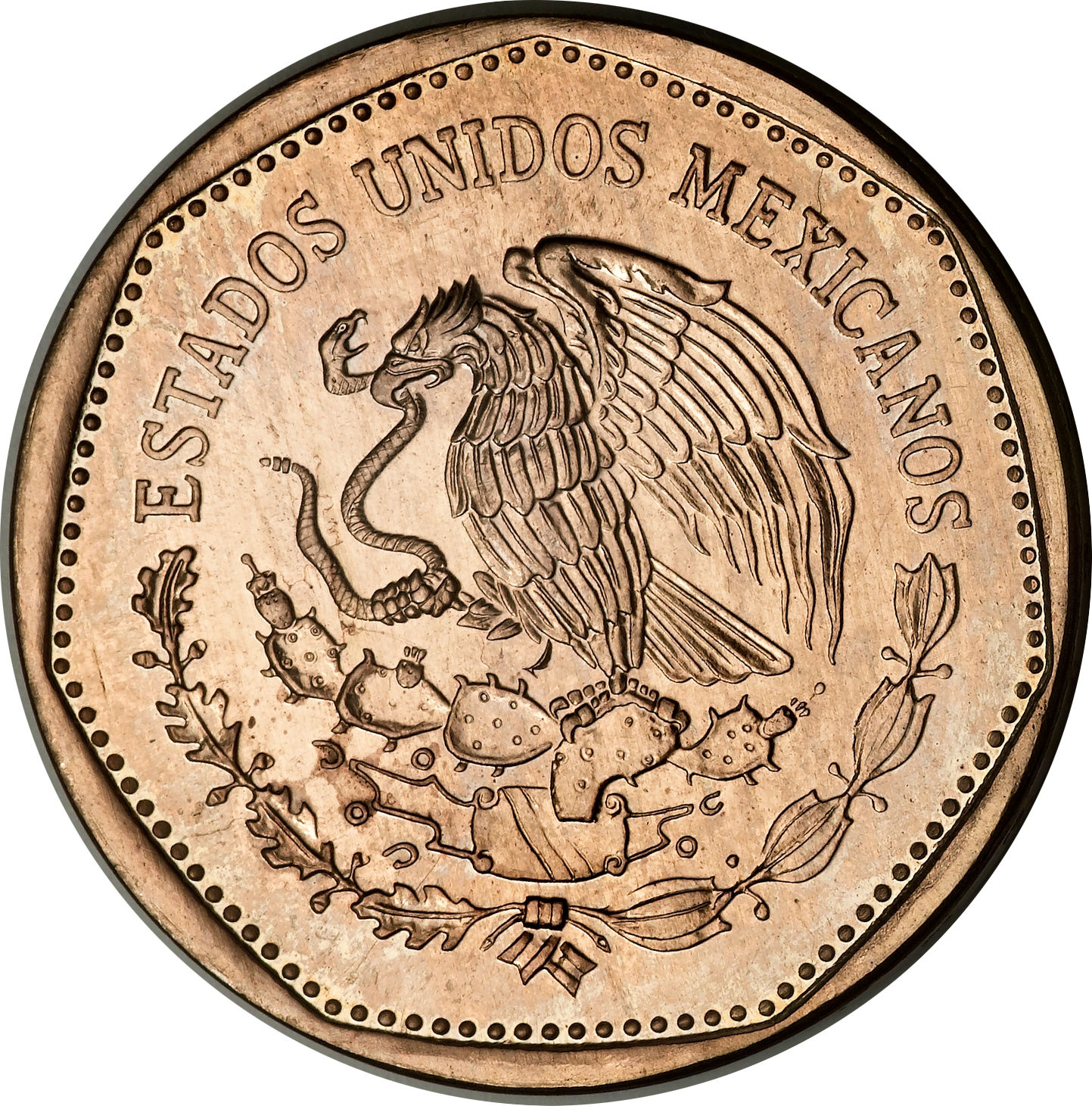 1983-Mo 5P Type 9, Quetzalcoatl, Copper-nickel, KM-485 PR