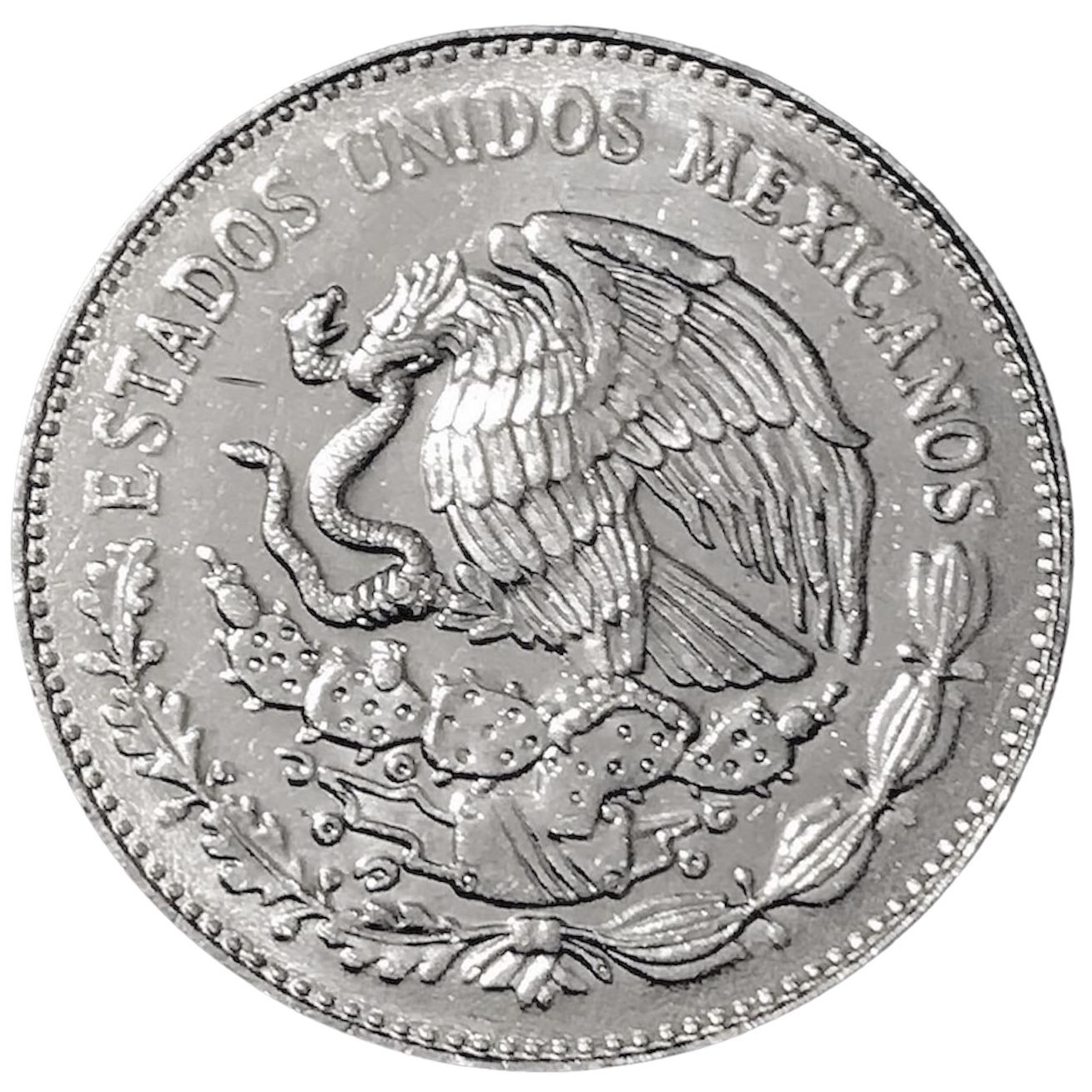 1980-Mo 20P Type 1, Aztec Calendar, Copper-nickel, KM-486 MS