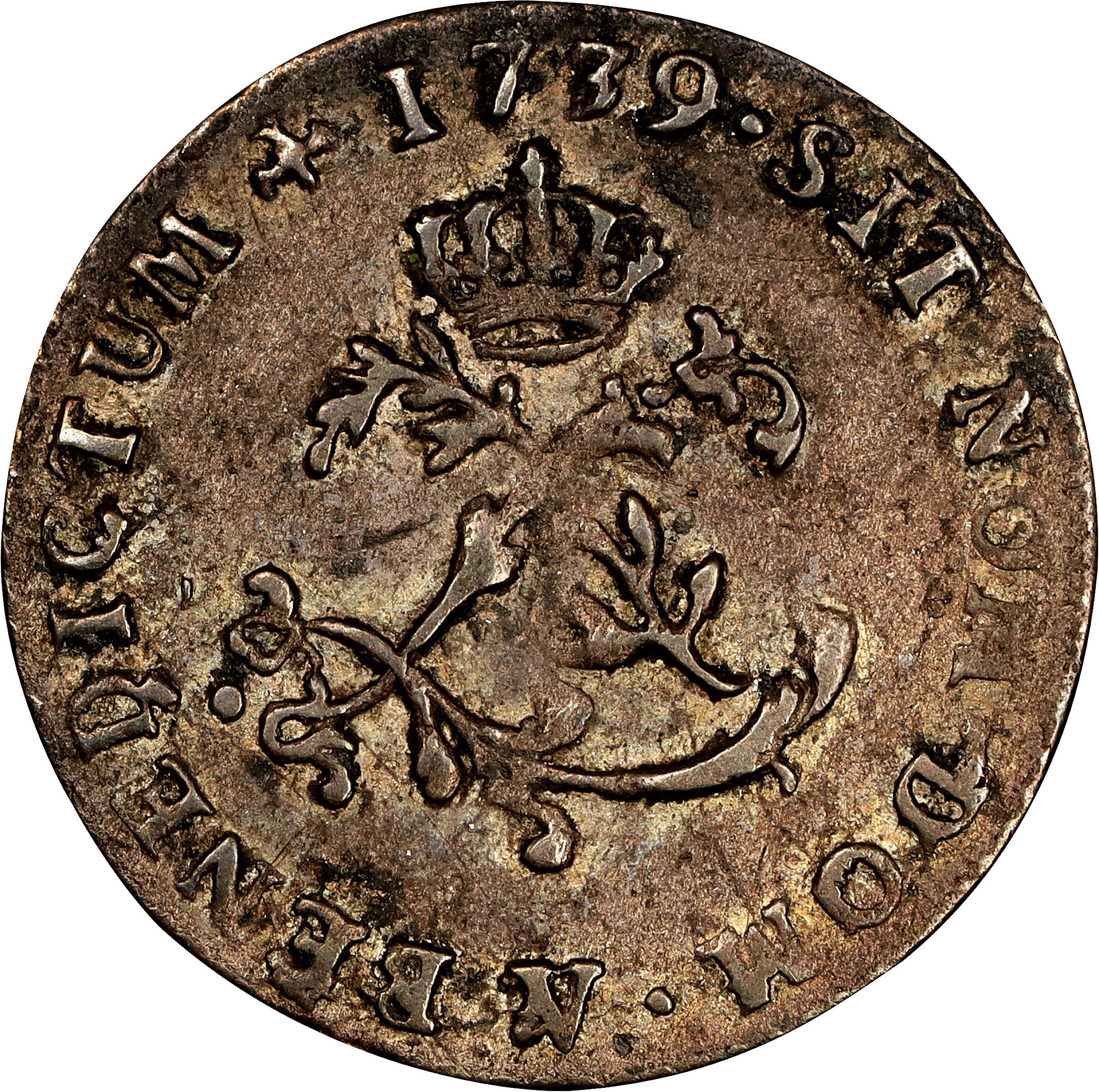 1739-V Sou Marque. Troyes Mint. Vlack-195. Rarity-8. Extremely Fine.