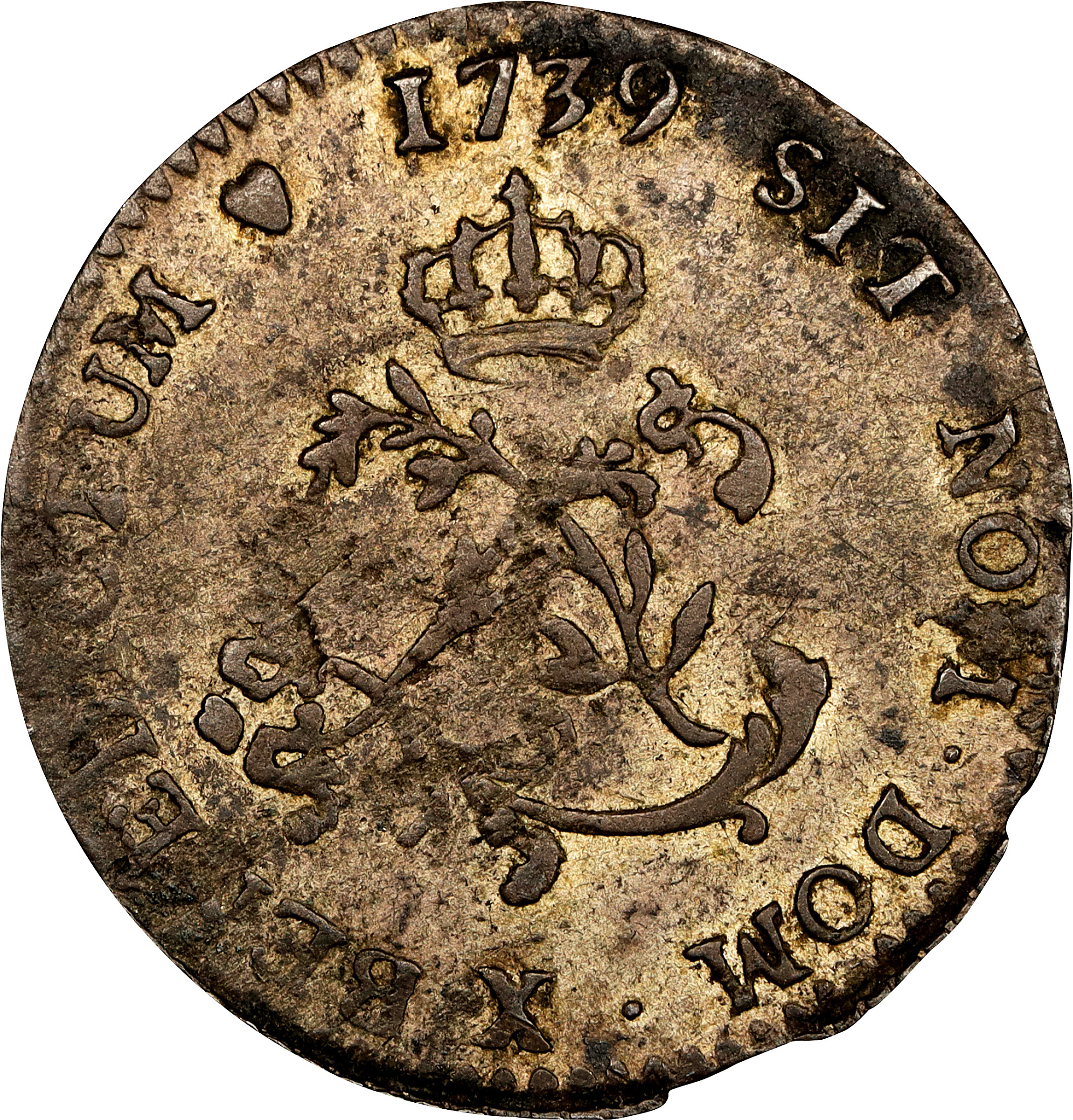 1739-X Sou Marque. Amiens Mint. Vlack-214a. Rarity-6. Extremely Fine.