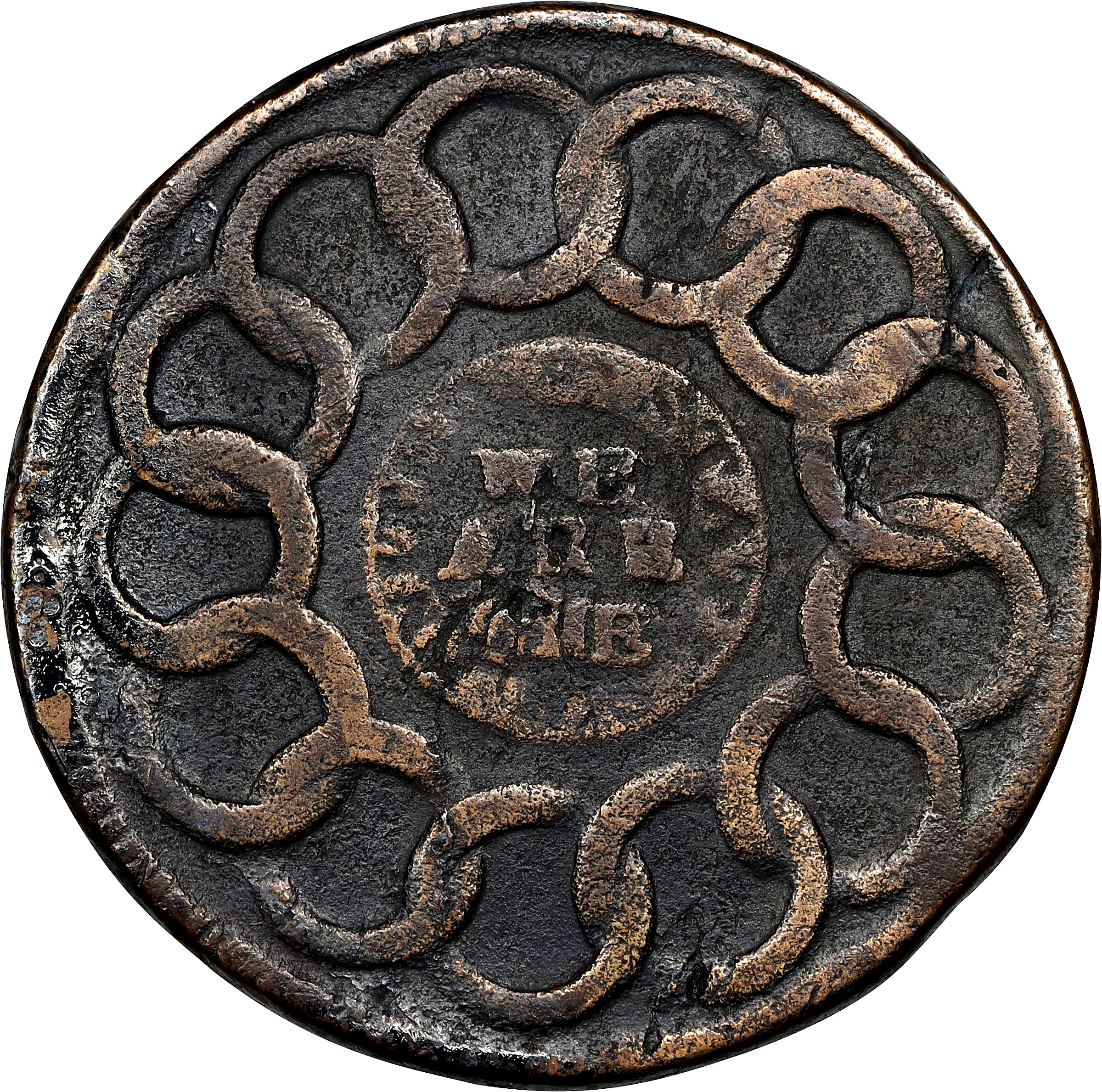 1787 Fugio 1c Club Rays, Rounded Ends, Newman 4-E MS BN VG10 BN thumbnail 10