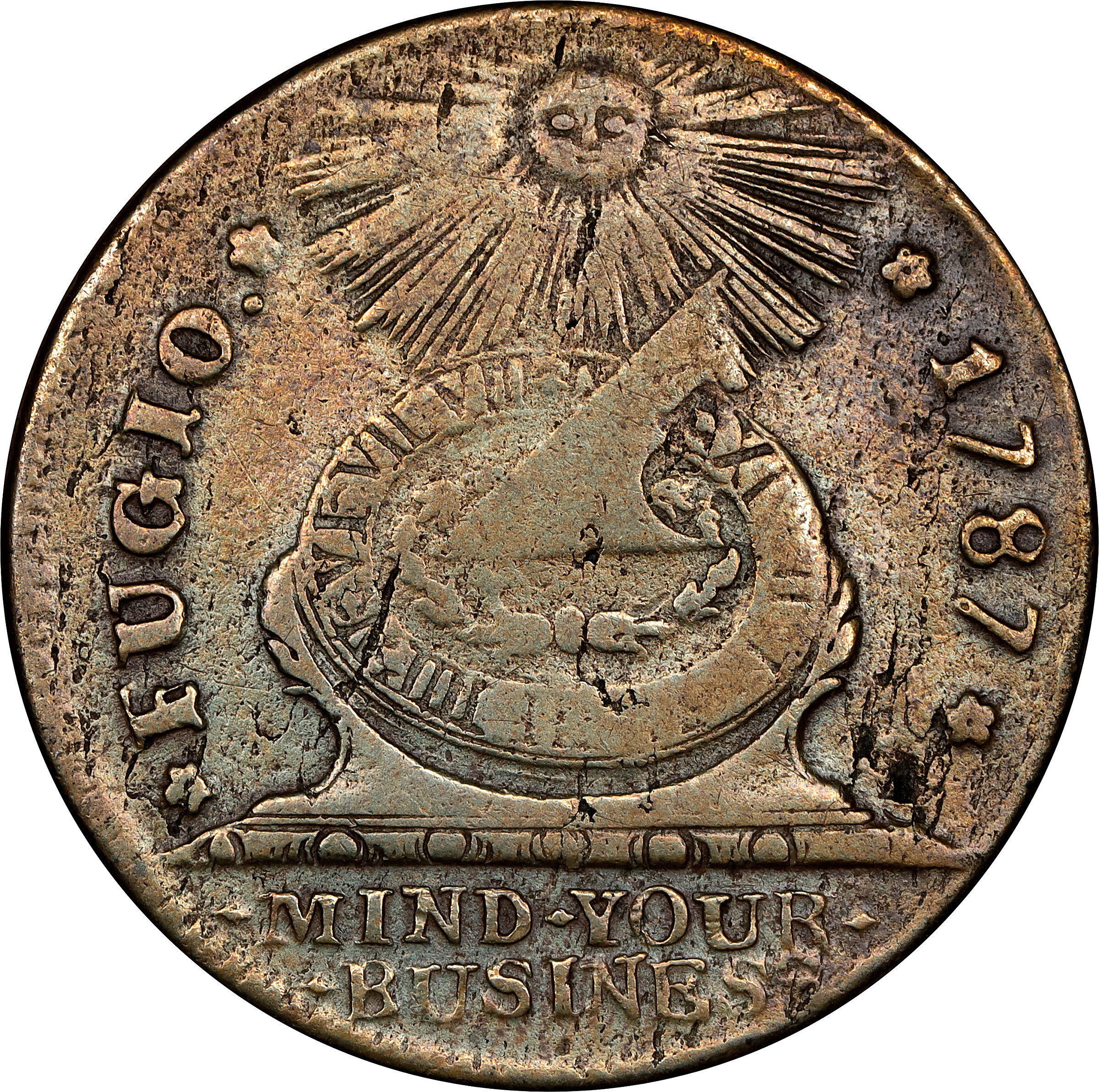 1787 Fugio 1c 4 Cinquefoils, STATES UNITED, Newman 12-M MS BN