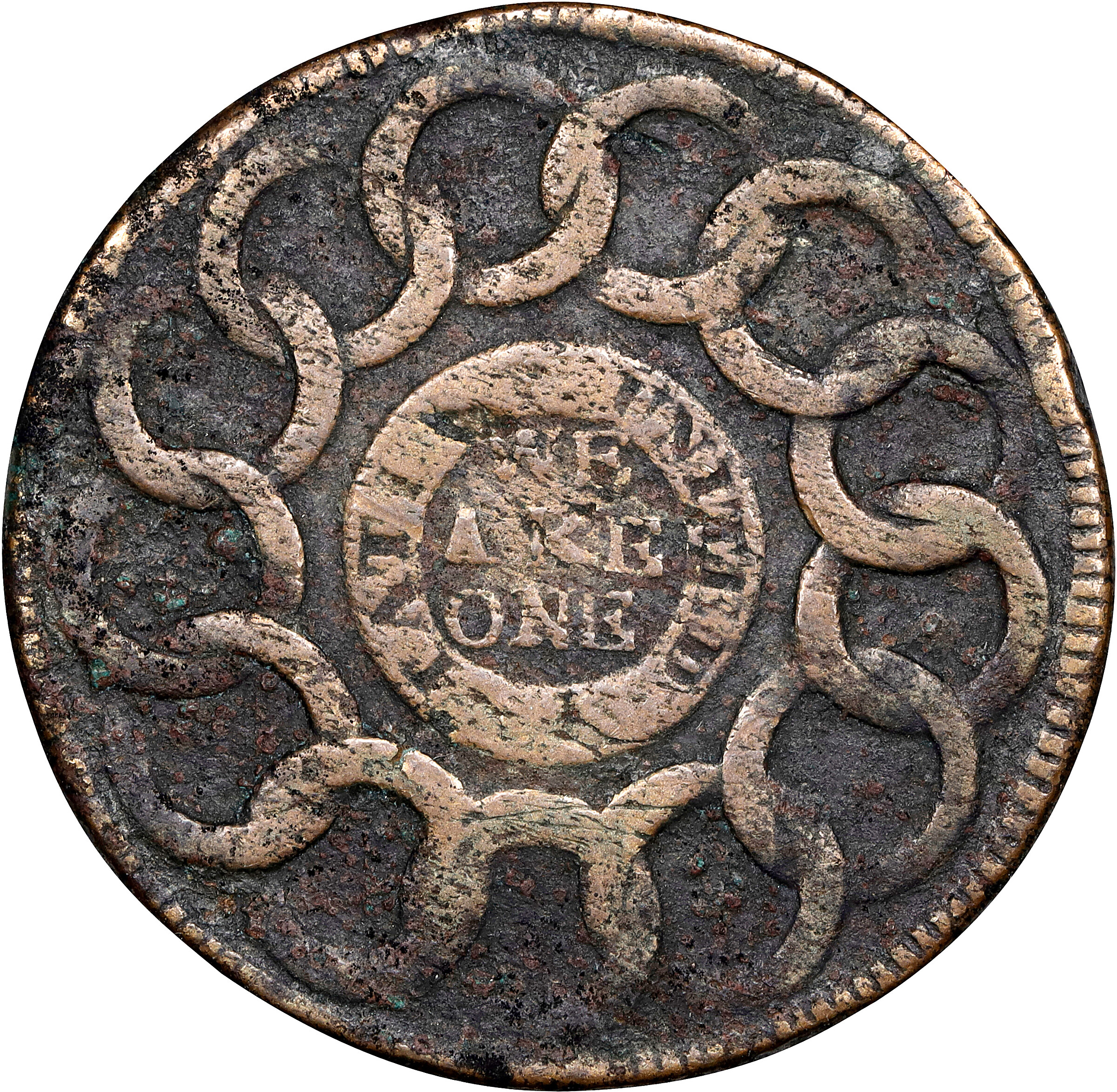 1787 Fugio 1c 4 Cinquefoils, STATES UNITED, Newman 17-S MS BN F12 BN thumbnail 14