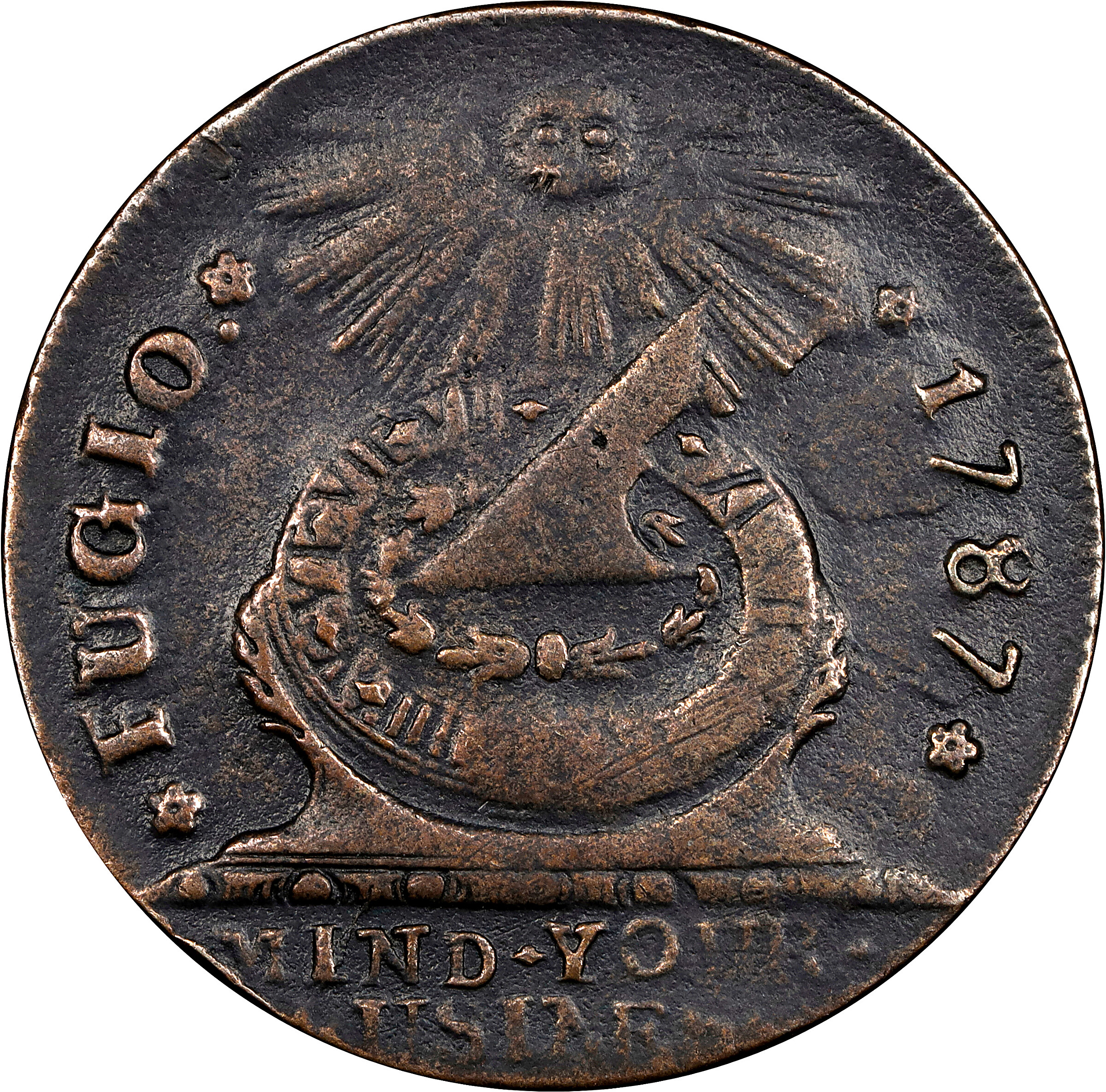 1787 Fugio 1c 4 Cinquefoils, UNITED STATES, Newman 18-H MS BN