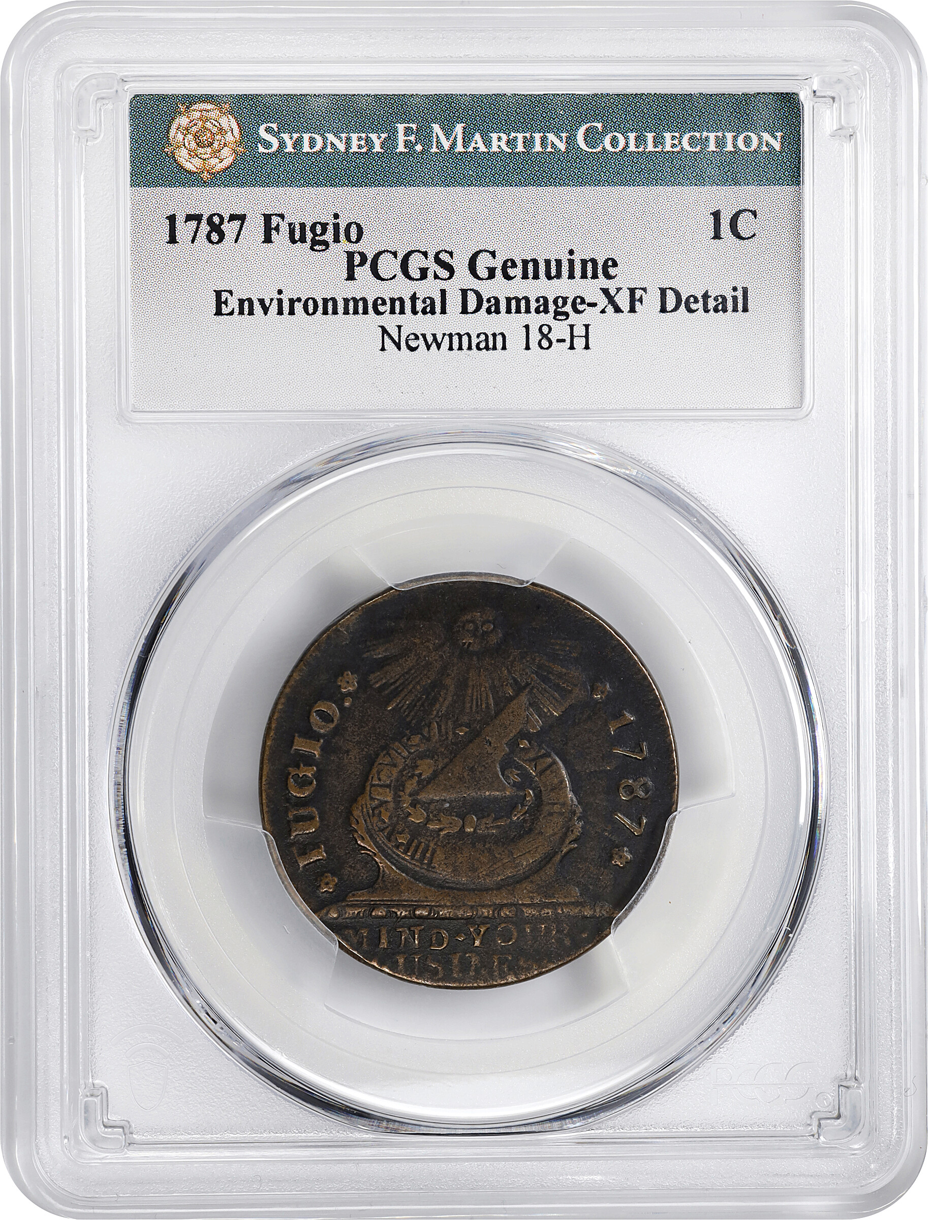 1787 Fugio 1c 4 Cinquefoils, UNITED STATES, Newman 18-H MS BN VG10 BN thumbnail 5