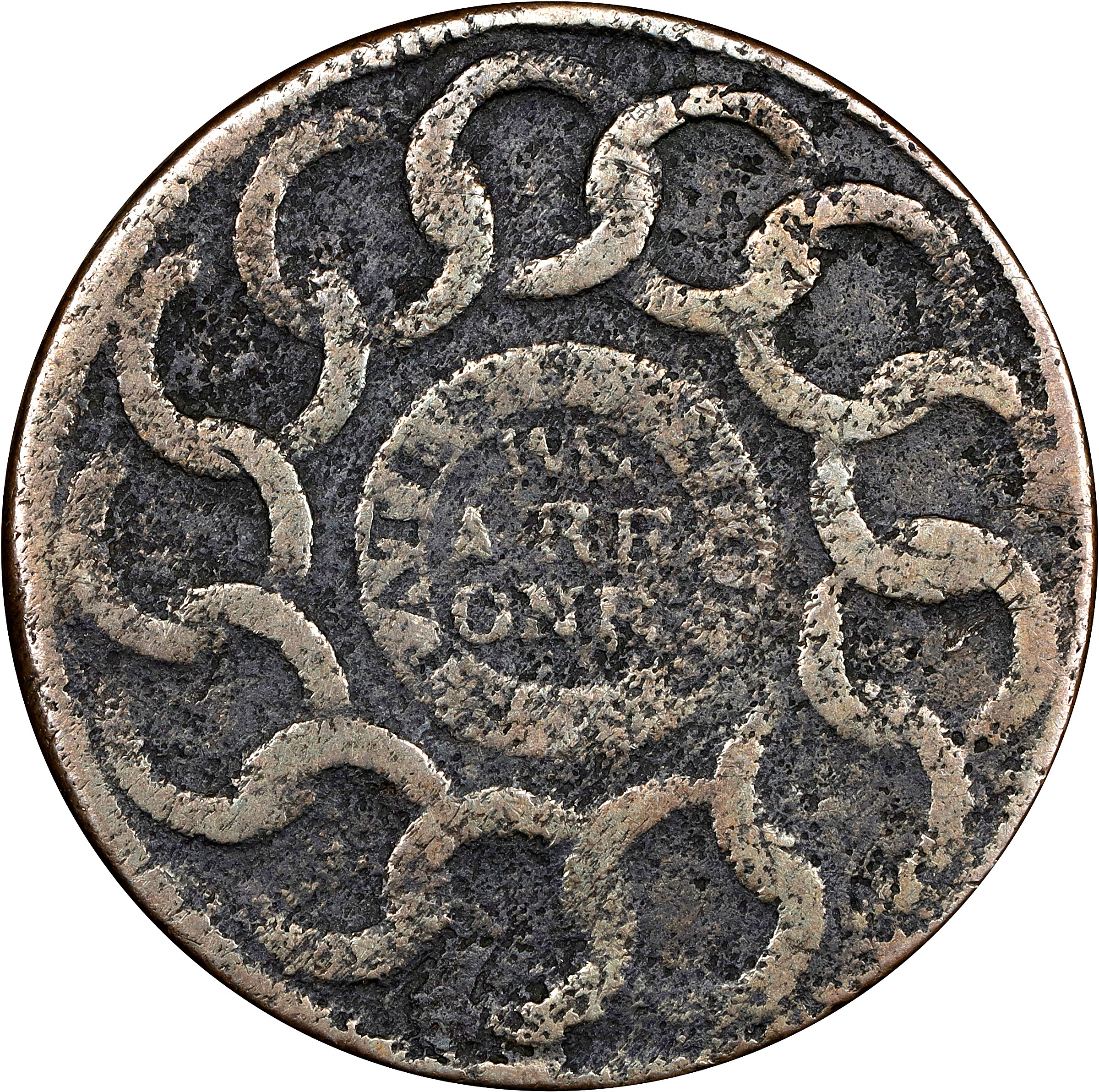 1787 Fugio 1c 4 Cinquefoils, STATES UNITED, Newman 20-X MS BN AG3 BN thumbnail 6