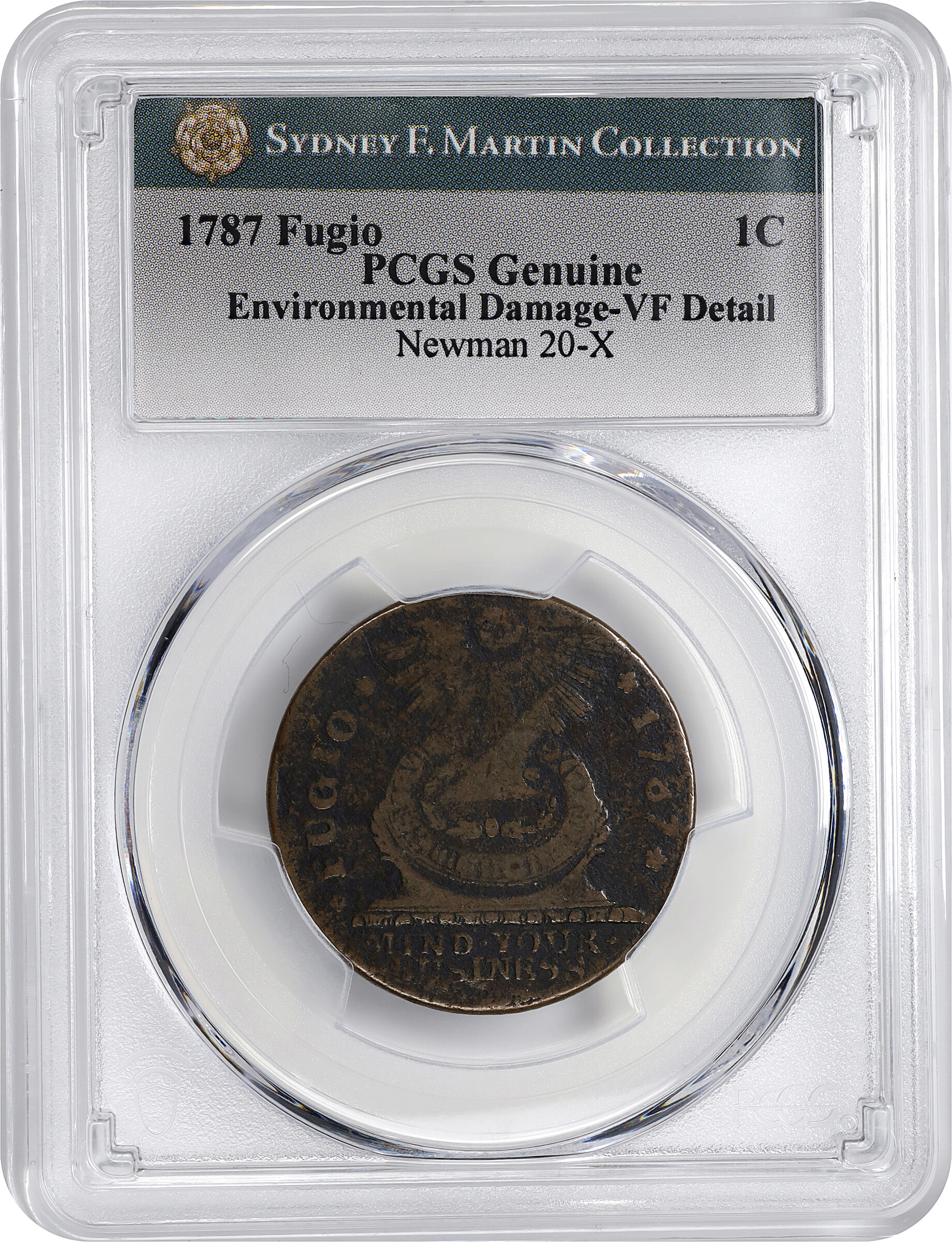 1787 Fugio 1c 4 Cinquefoils, STATES UNITED, Newman 20-X MS BN AG3 BN thumbnail 7
