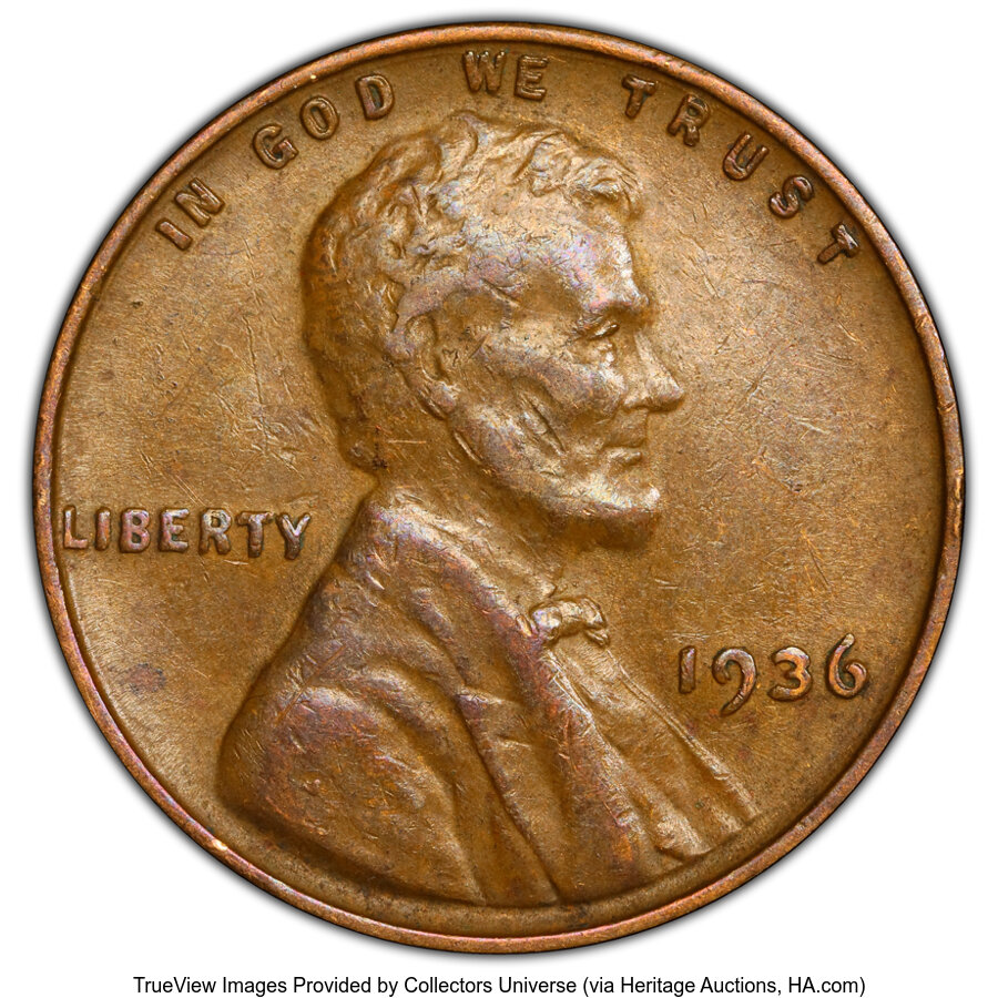 1936 1C Doubled Die Obverse, Type One, XF40 PCGS. PCGS Population: (39/57 and 0/0+). NGC Census: (0/0 and 0/0+). CDN: $140 ...