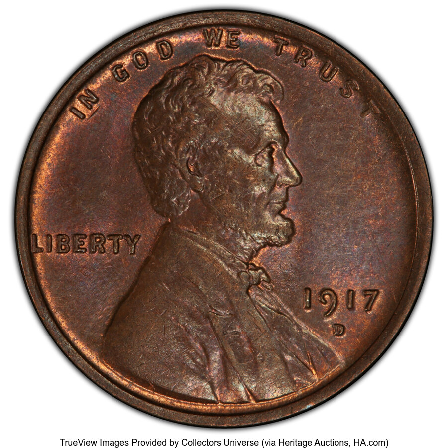 1917-D 1C MS62 Brown PCGS. PCGS Population: (108/368 and 0/4+). NGC Census: (74/212 and 0/1+). CDN: $81 Whsle. Bid for NGC/...