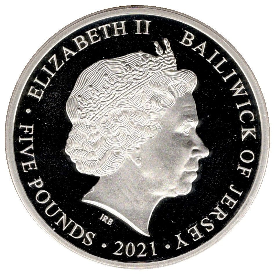 2021 £5 Proof, in set with Guernsey and Isle of Man PR