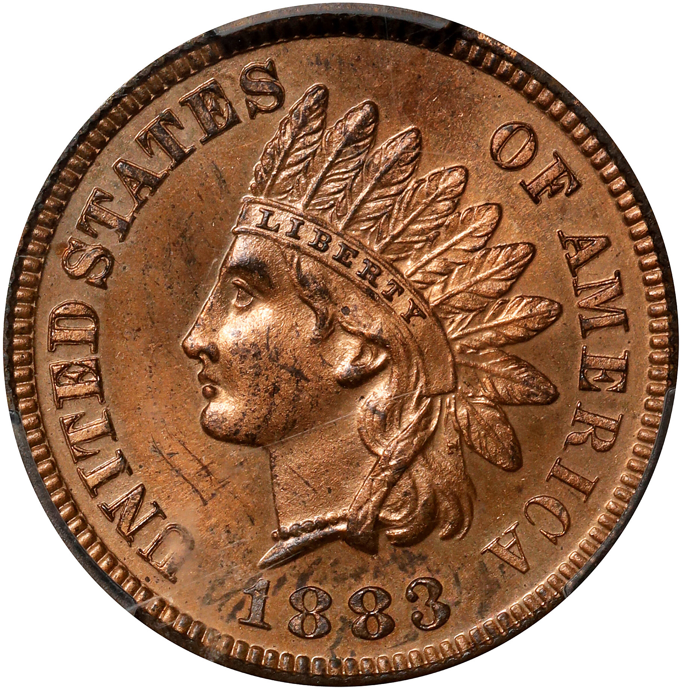 1883 Indian Cent. Proof-64 RD (PCGS).