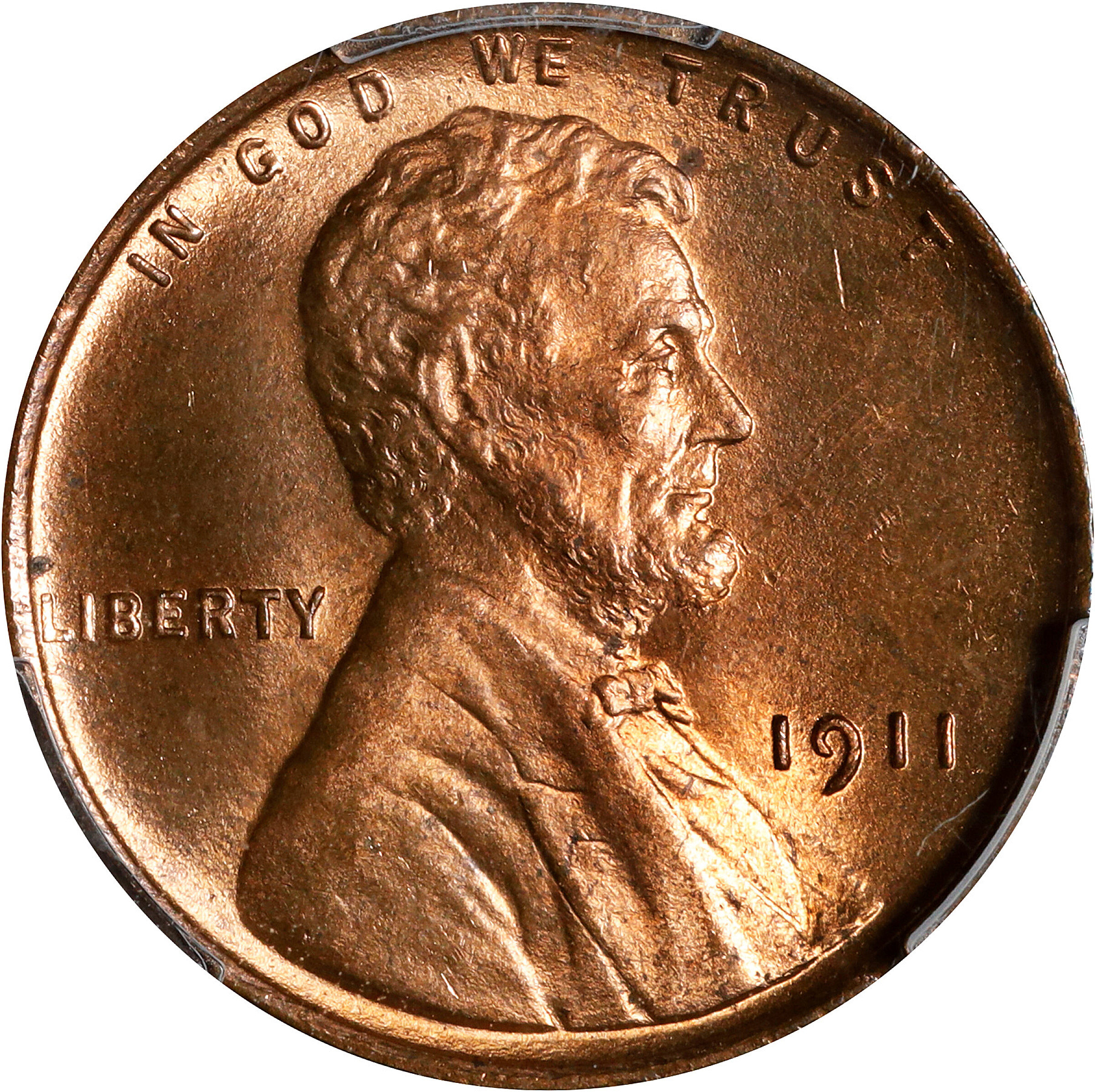 1911 Lincoln Cent. MS-64 RD (PCGS).