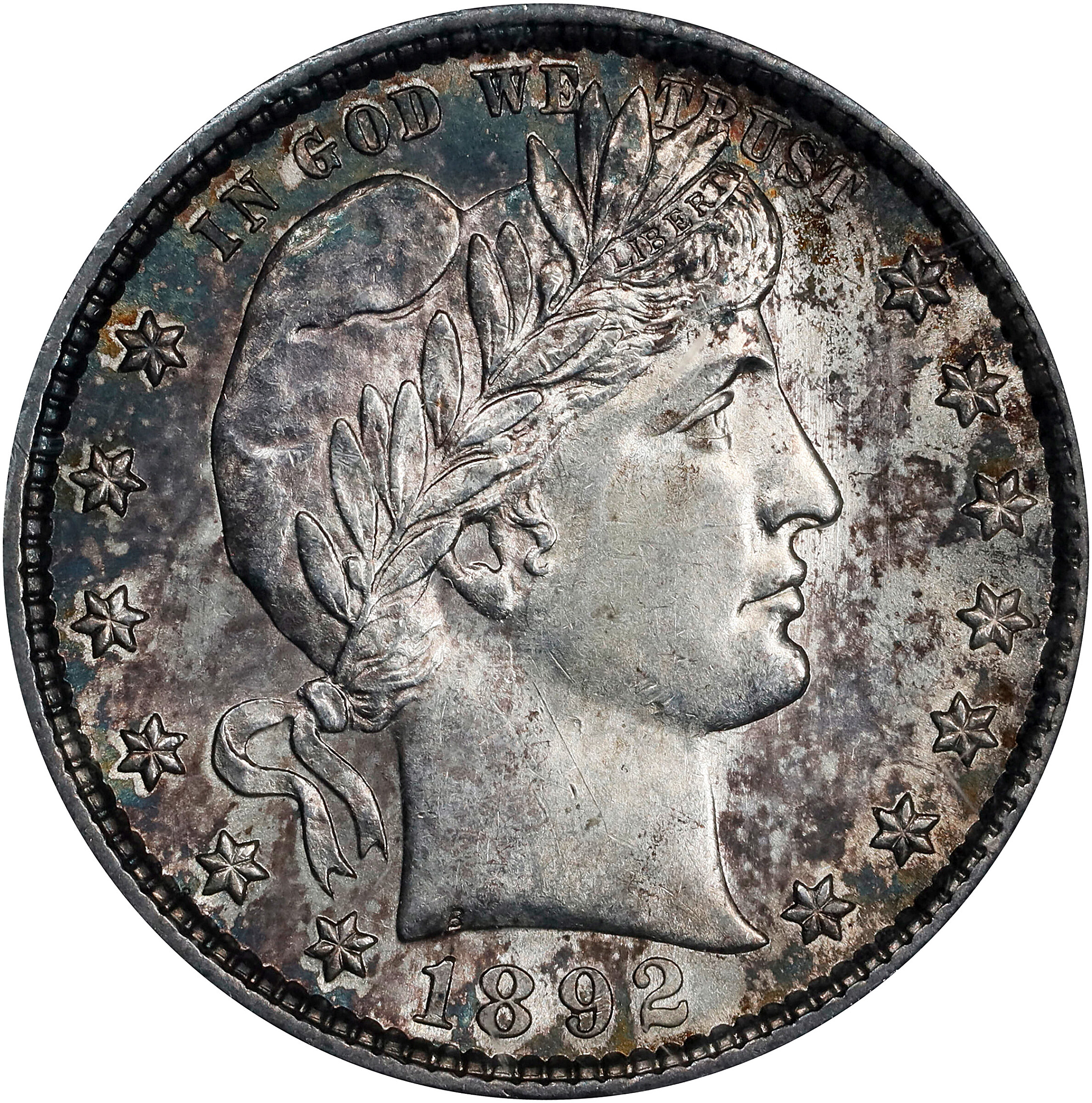 1892-S Barber Quarter. MS-60 (ANACS).