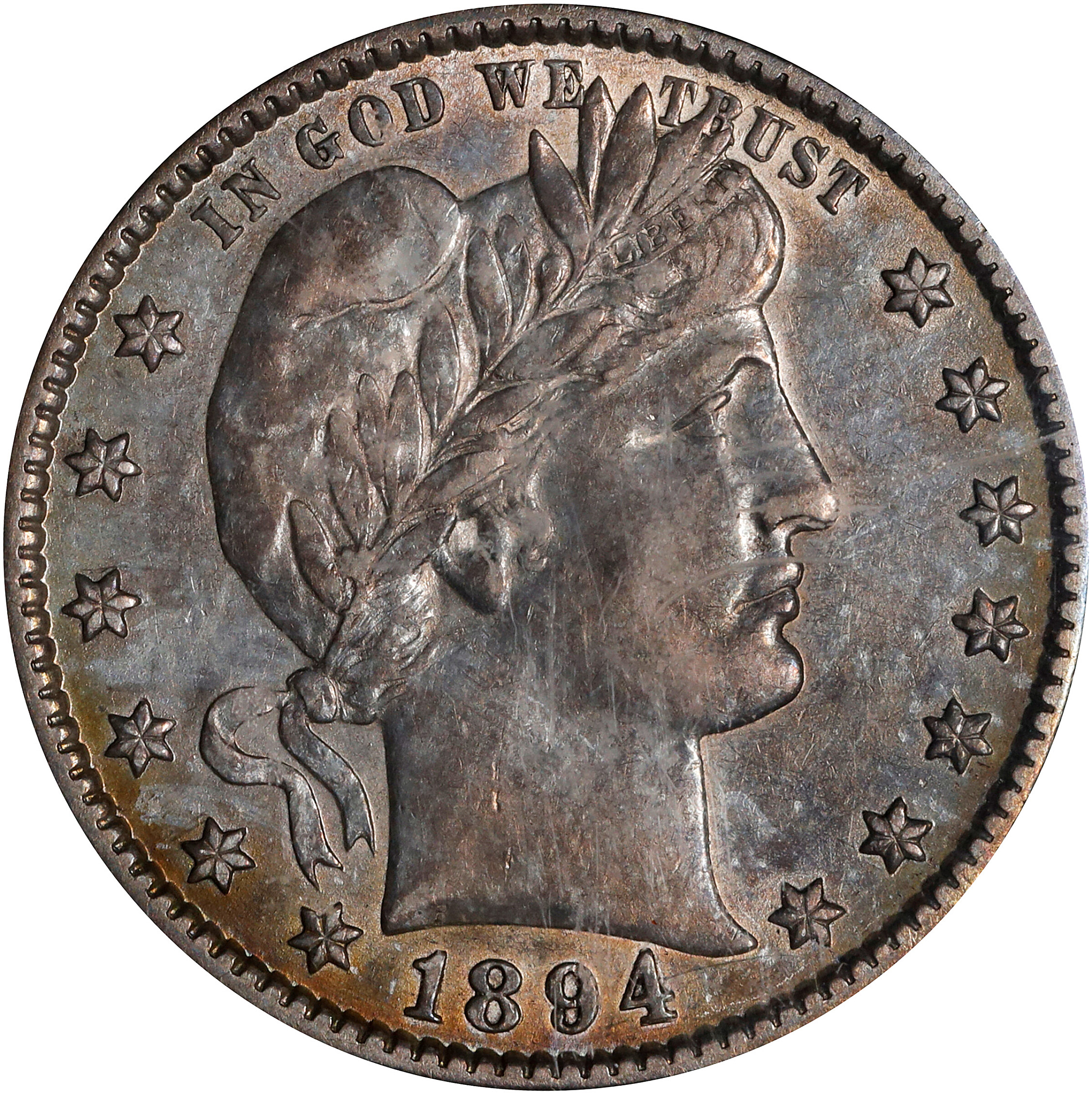 1894-O Barber Quarter. AU-50 (PCGS). CAC.