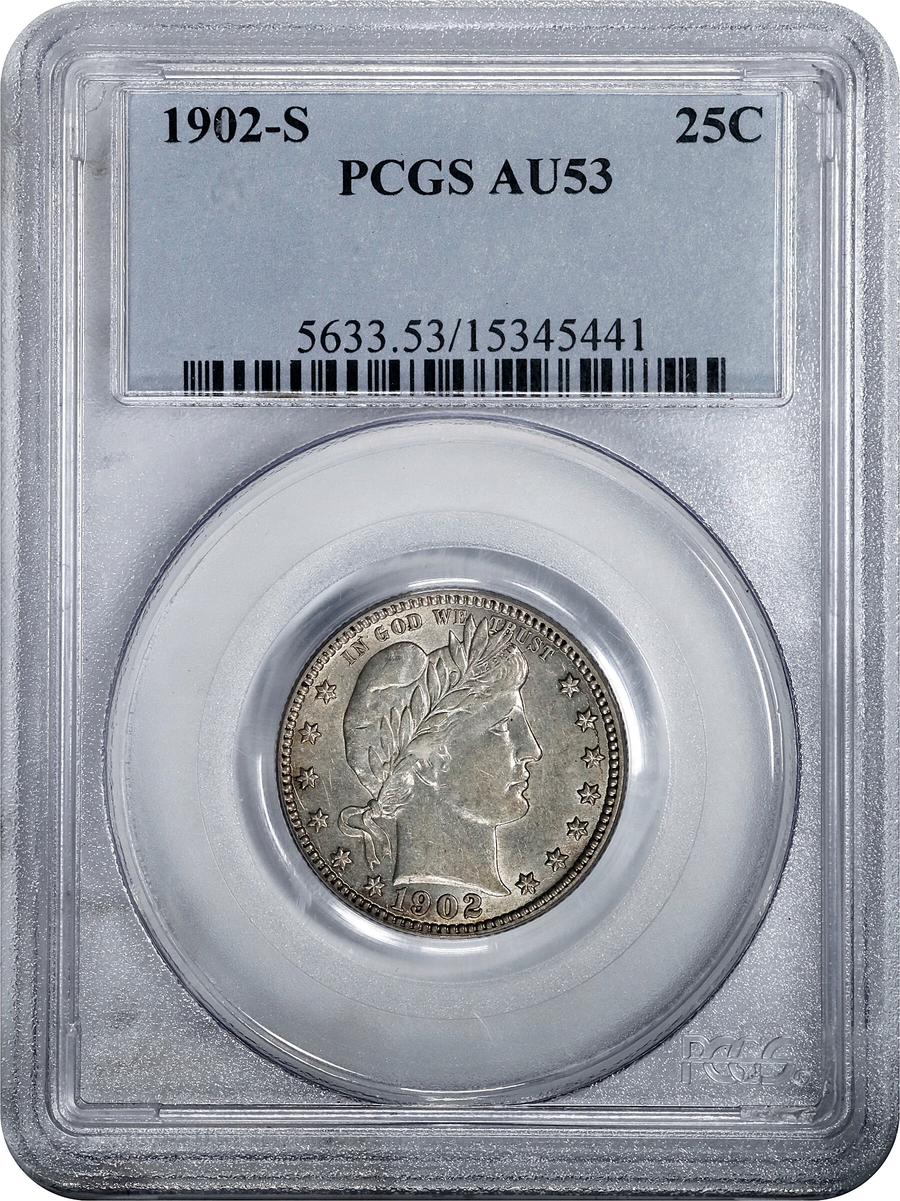 1902-S 25c VG8 CAC thumbnail 25