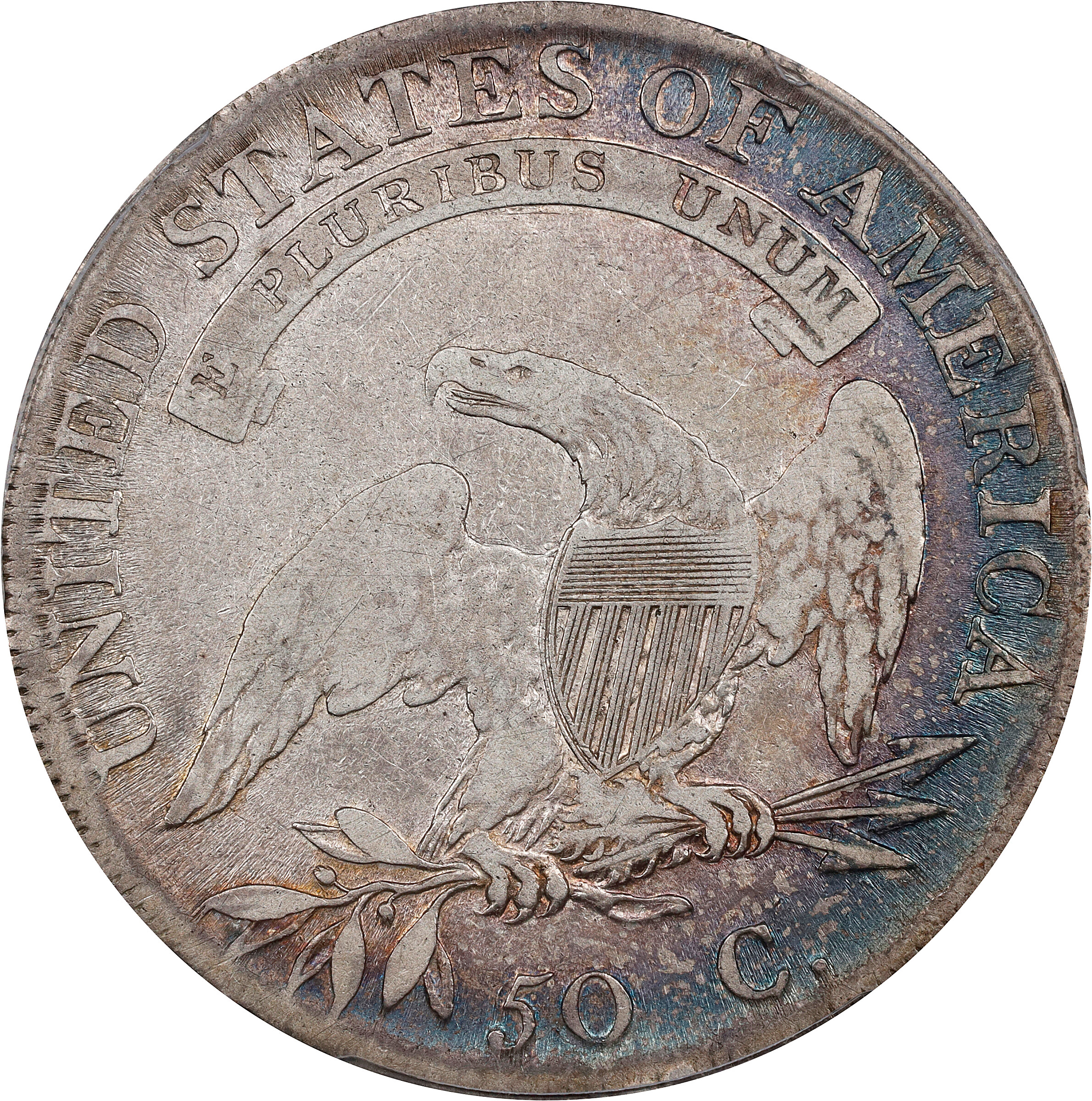 1807 50c Capped Bust, 50/20 VG10 CAC thumbnail 2
