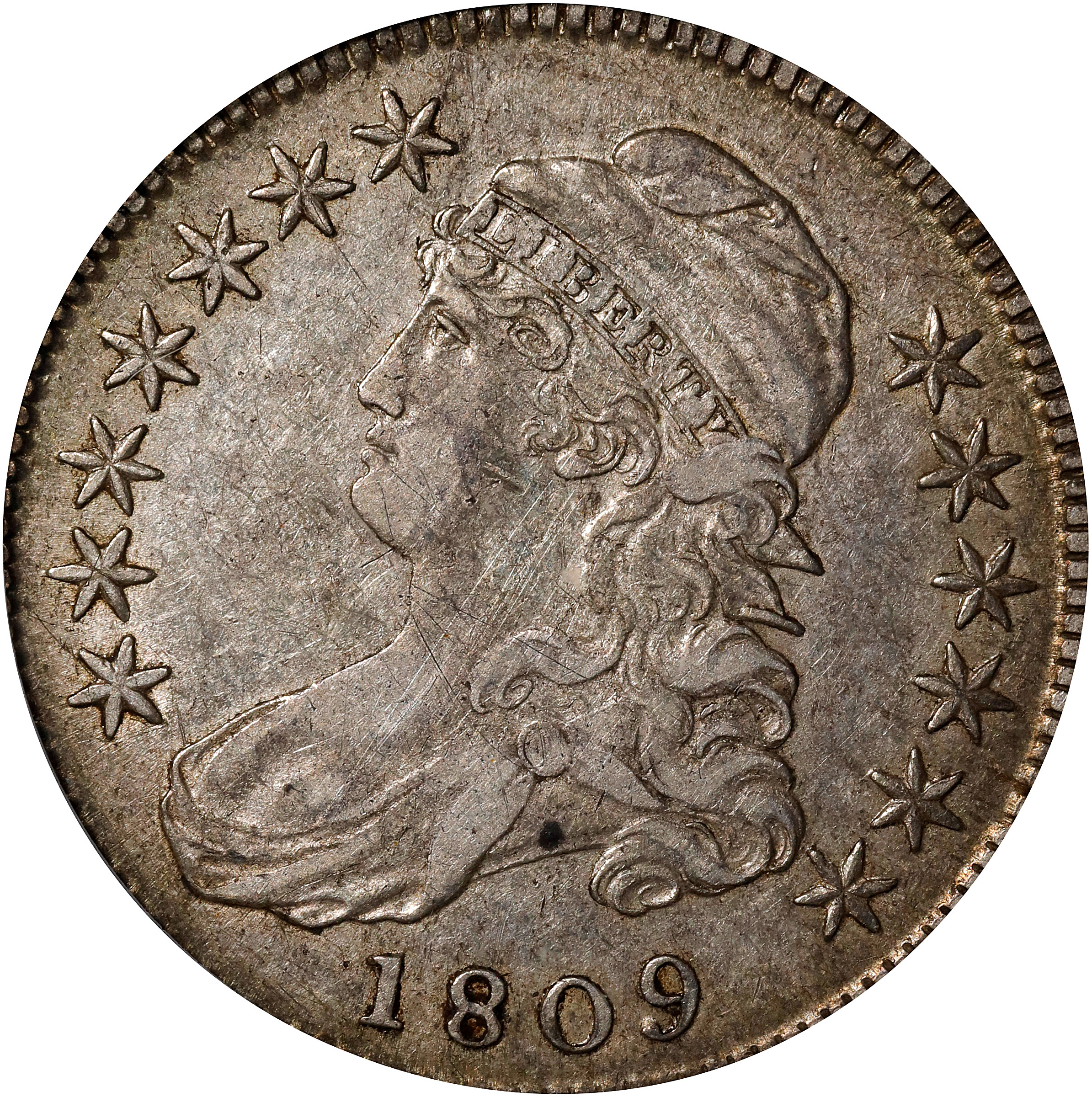 1809 Capped Bust Half Dollar. XXXX Edge. EF-40 (PCGS).
