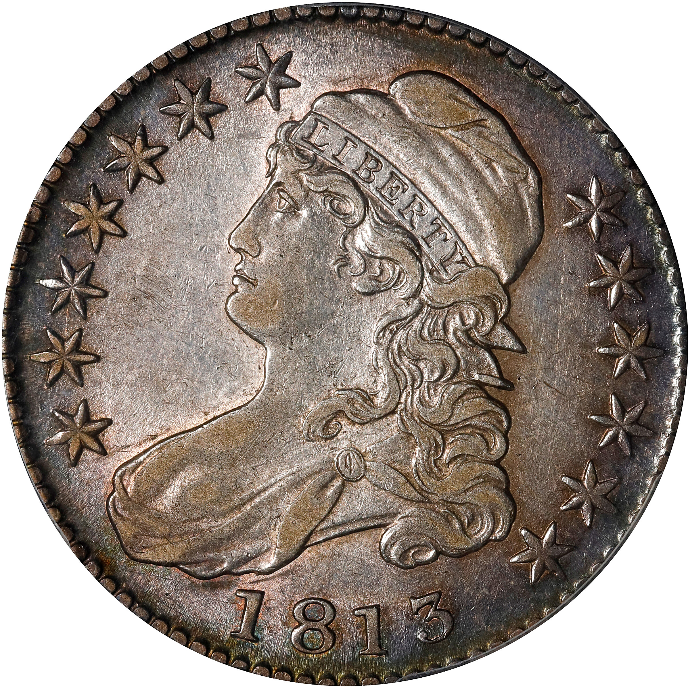 1813 Capped Bust Half Dollar. O-101. 50 C./UNI. EF-45 (PCGS).