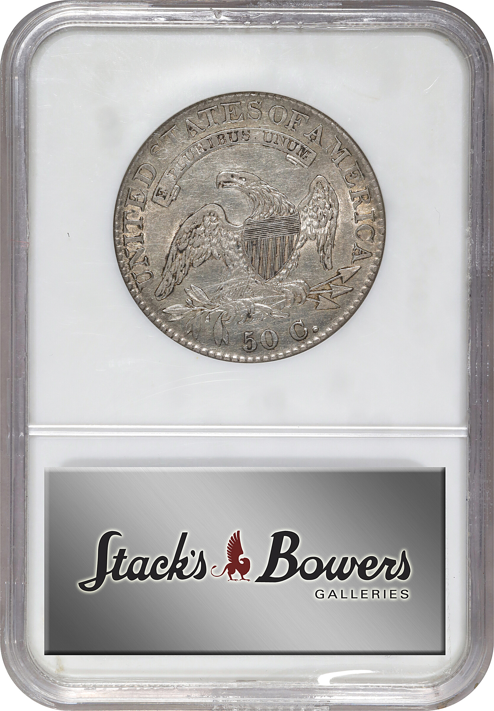 1822/1 50c Overdate, O-101 AU53 thumbnail 4