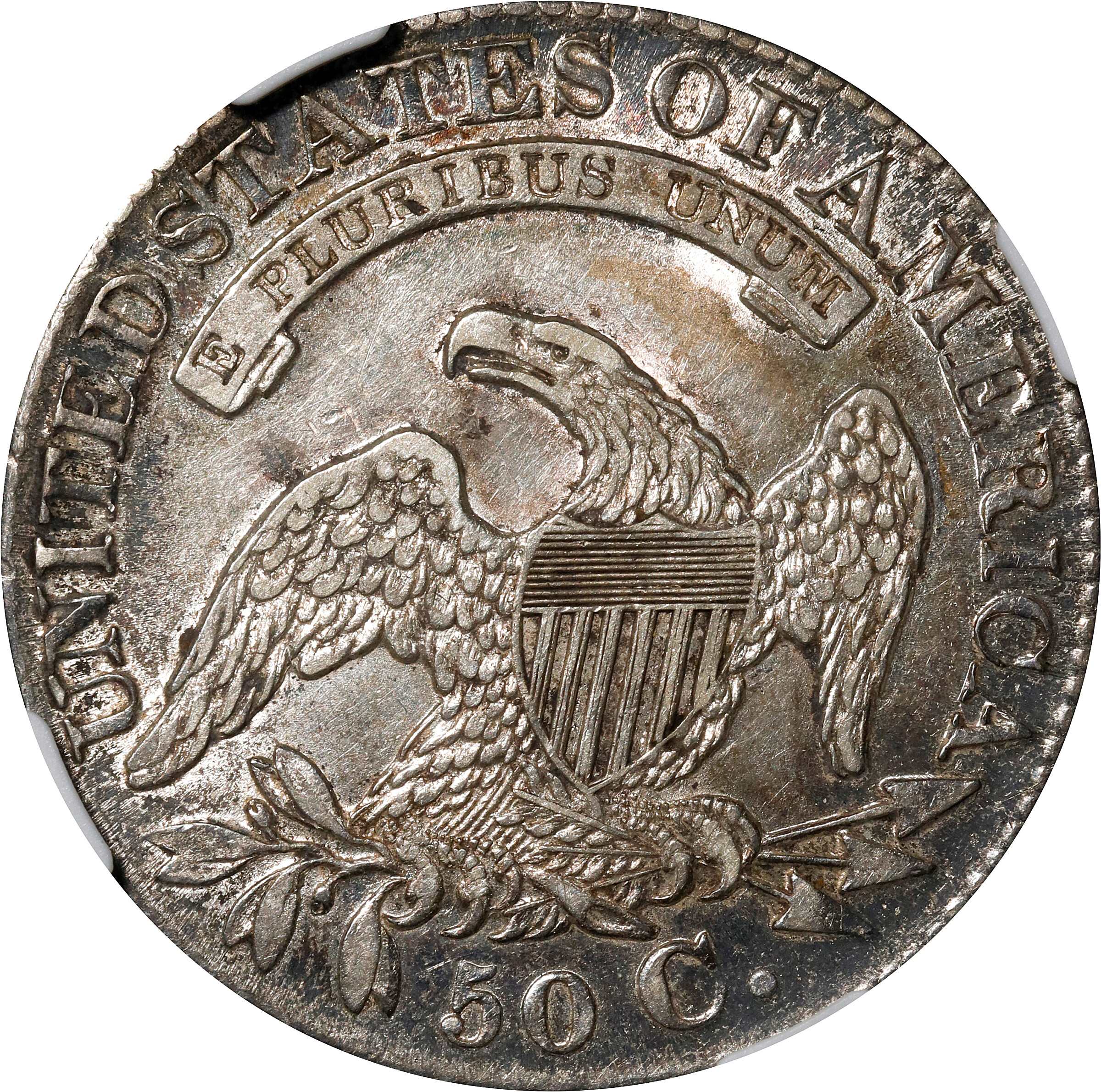 1827 50c Square Base 2, O-120a VG10 CAC thumbnail 16