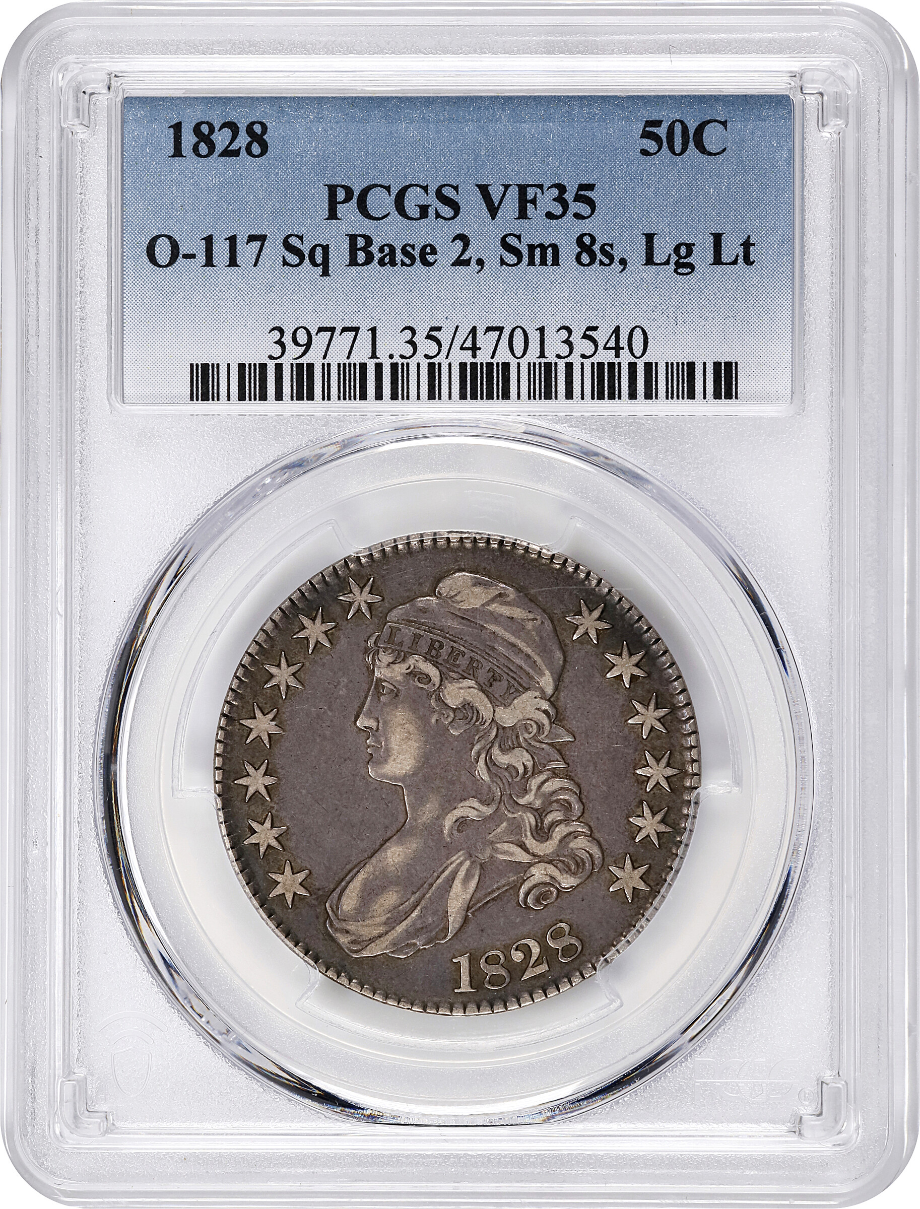 1828 50c Square Base 2, Small 8s, Large Letters, O-117 F15 thumbnail 17