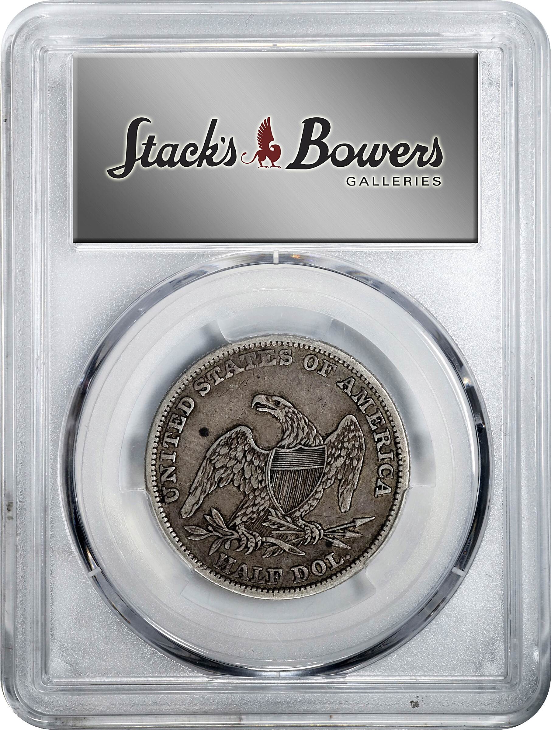 1839 50c Reeded Edge, Large Letters Reverse, GR-8 VG10 CAC thumbnail 6
