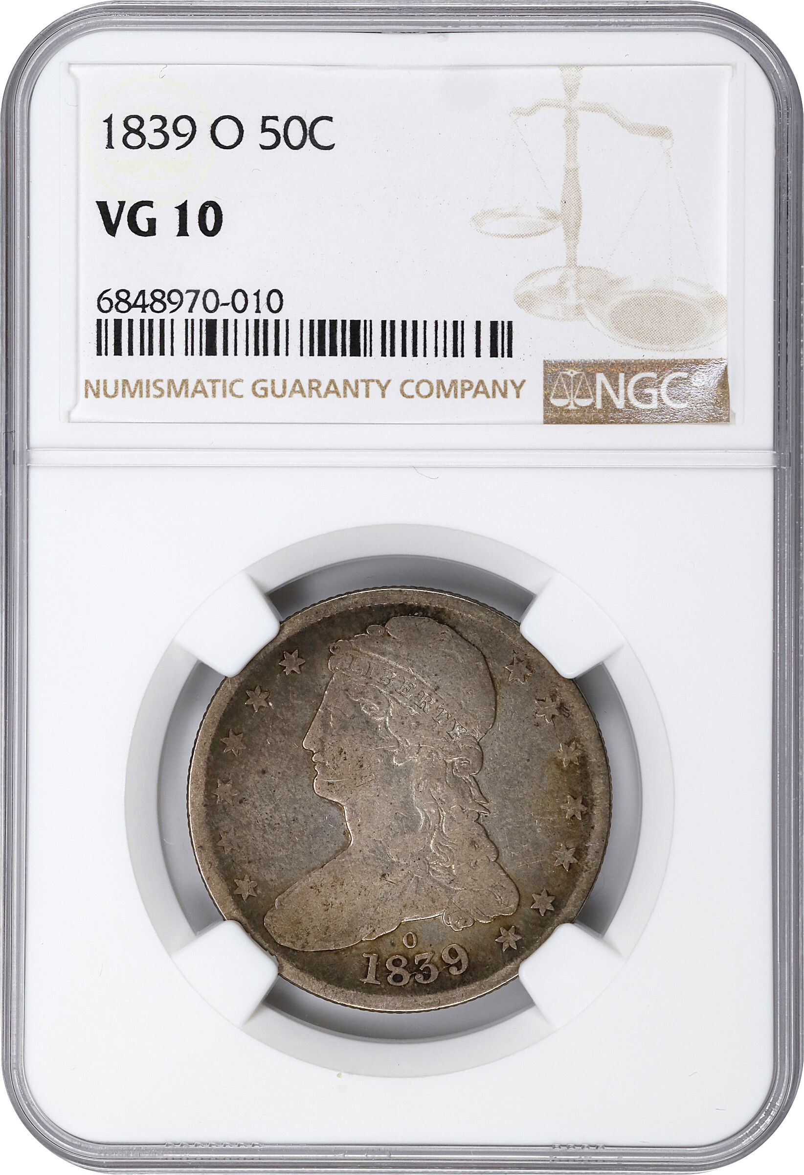 Capped Bust Half Dollar 50c Reeded Edge, 1836-1839 [Type] G4 thumbnail 15