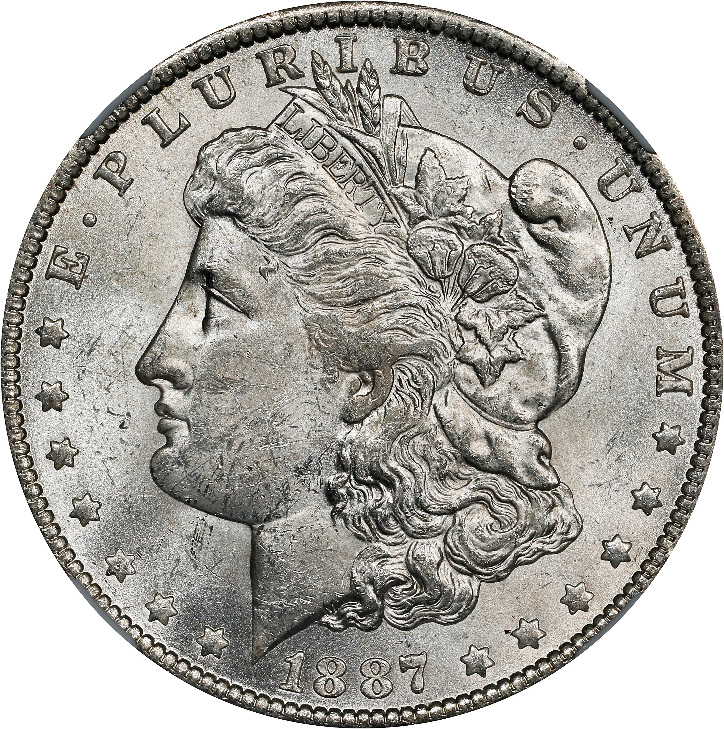 1887/6-O Morgan Silver Dollar. VAM-3, Top 100 Variety. MS-61 (NGC).