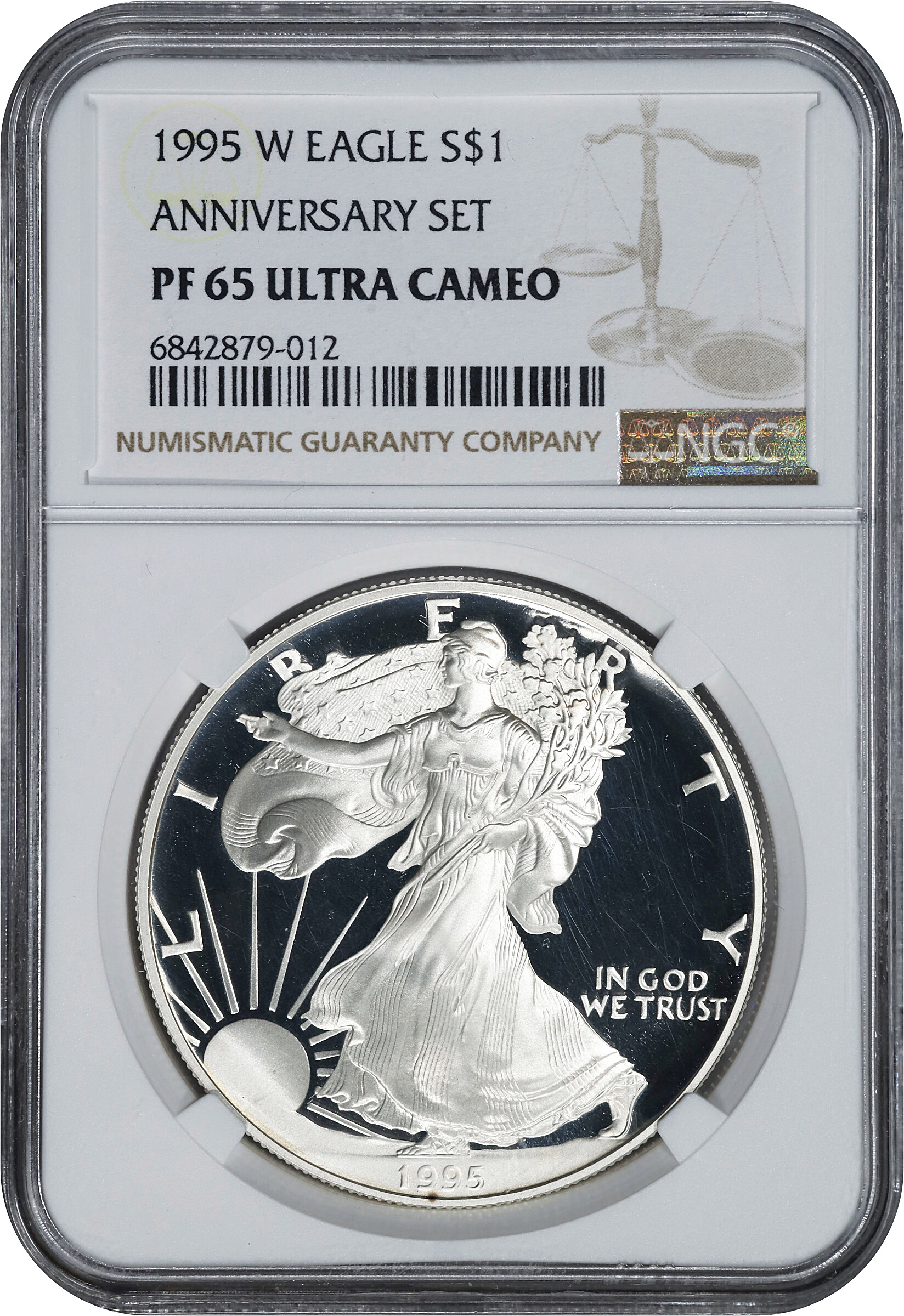 1995-W $1  Silver Eagle PR DCAM PR64 DCAM thumbnail 3