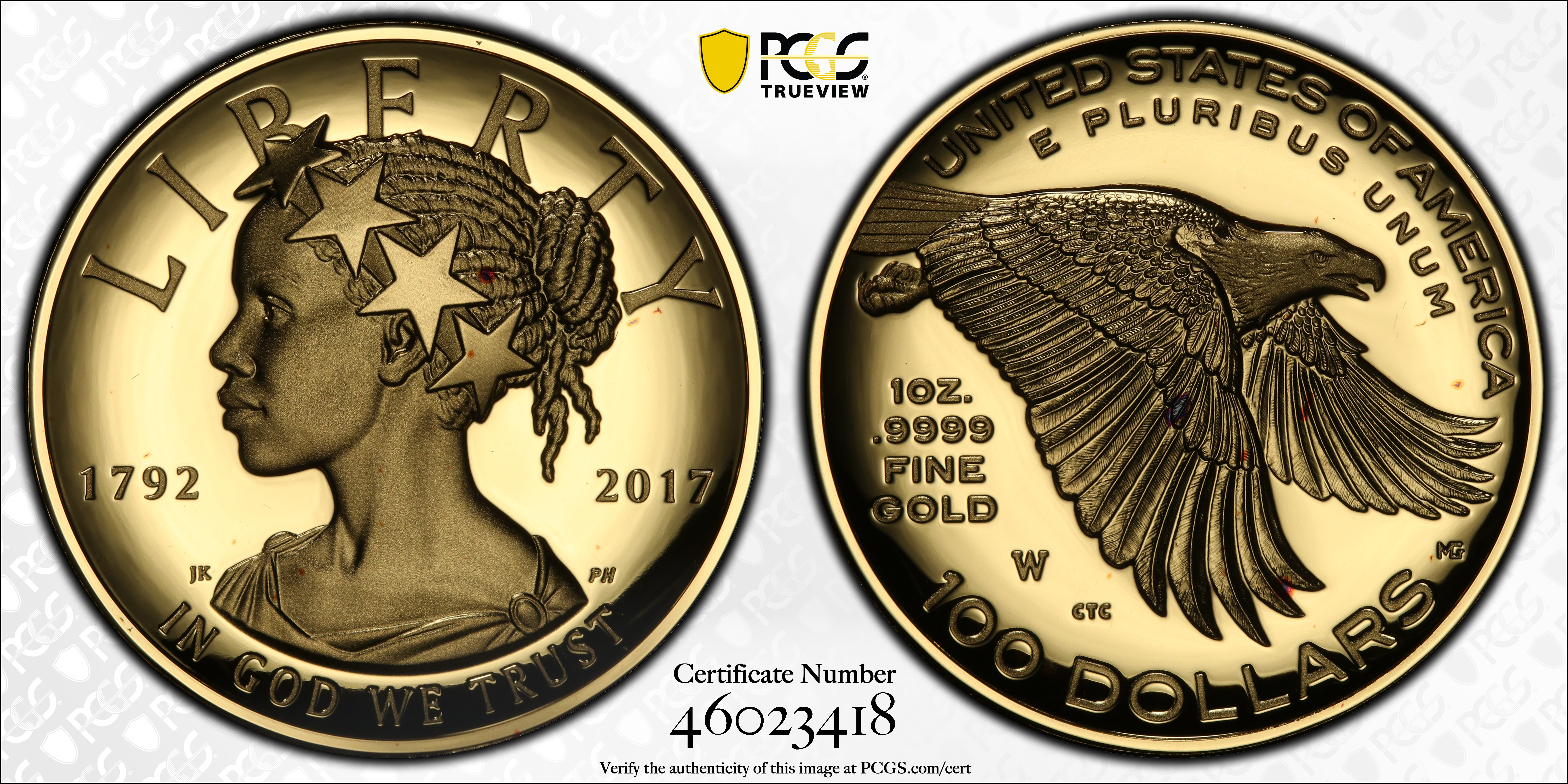 image for: 2017-W American Liberty $100  PCGS PR69 DCAM