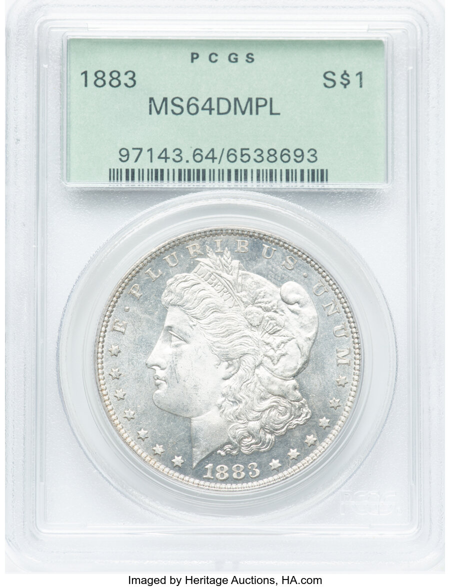 1883 $1 MS64 Deep Mirror Prooflike PCGS. PCGS Population: (281/117). NGC Census: (142/44). CDN: $450 Whsle. Bid for NGC/PCG...