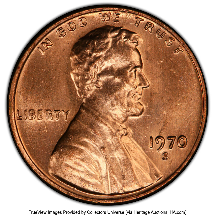 1970-S 1c Large Date, Doubled Die Obverse, Strong Doubling MS RD thumbnail 11